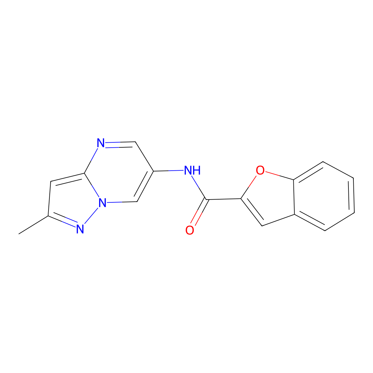 N-(2-methylpyrazolo[1,5-a]pyrimidin-6-yl)benzofuran-2-carboxamide molecular structure, CAS 1797261-24-5