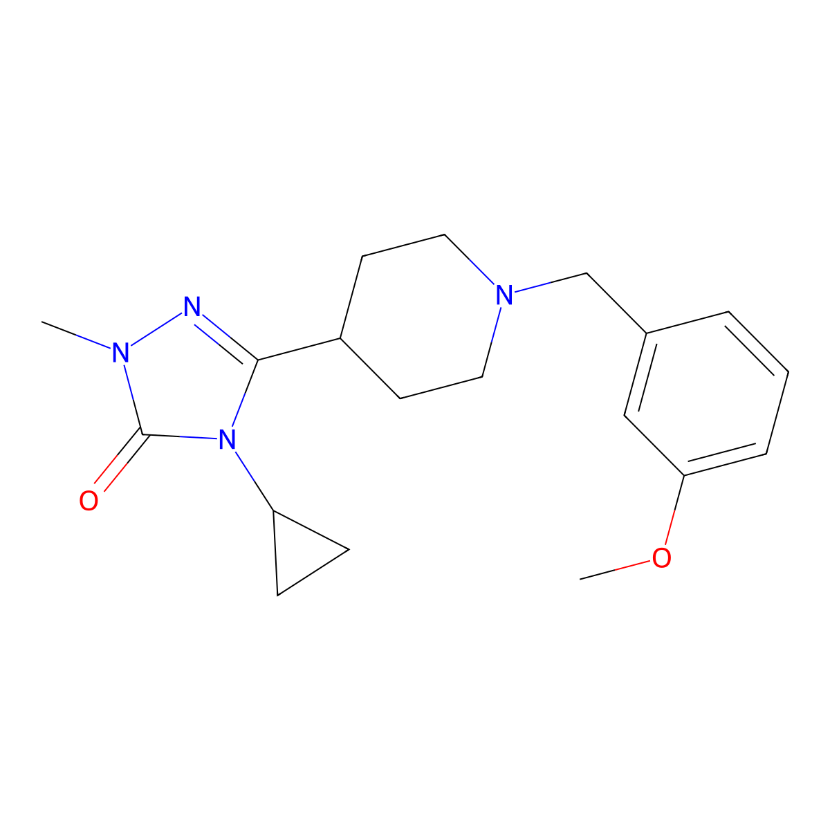 4-cyclopropyl-3-(1-(3-methoxybenzyl)piperidin-4-yl)-1-methyl-1H-1,2,4-triazol-5(4H)-one molecular structure, CAS 1797261-51-8