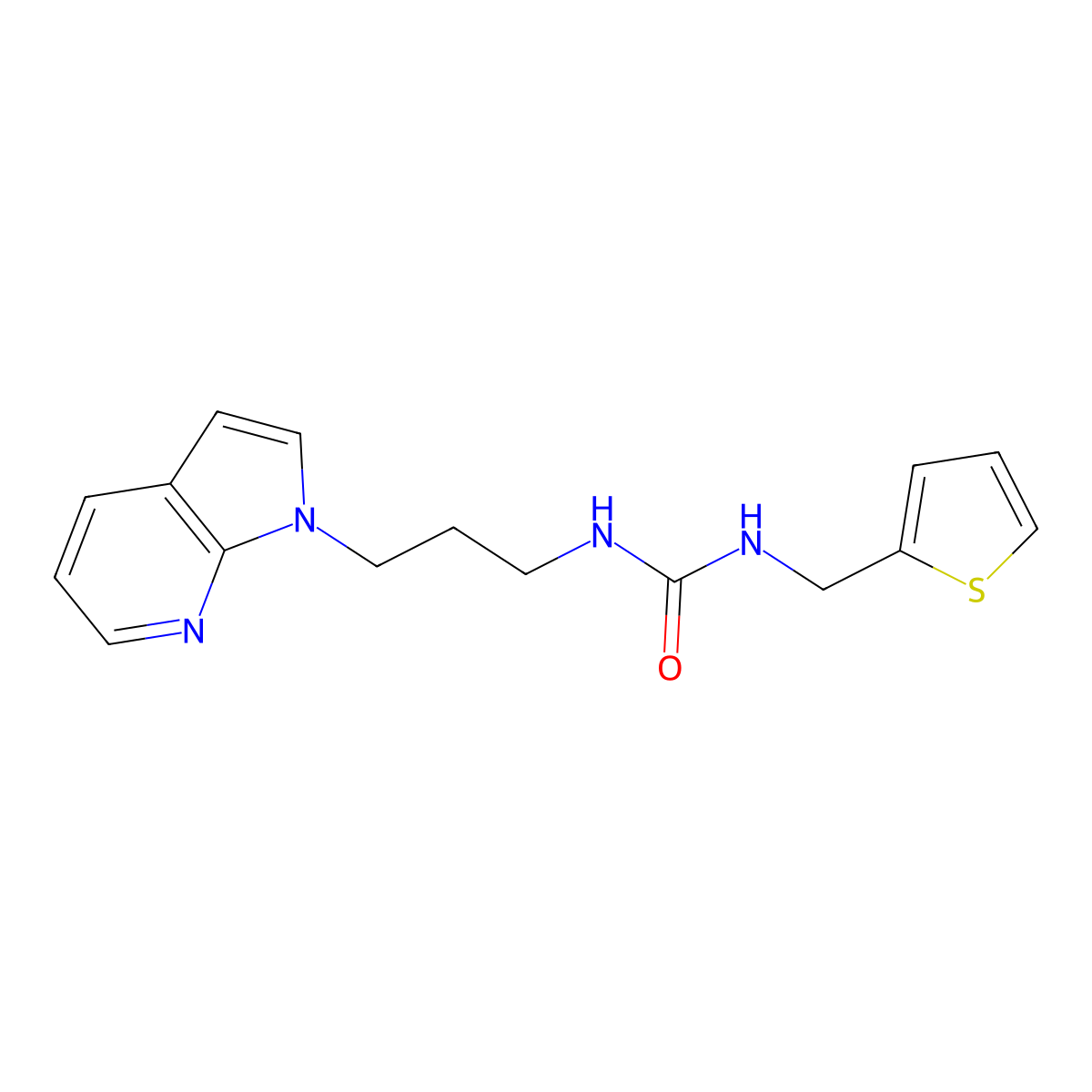 1-(3-(1H-pyrrolo[2,3-b]pyridin-1-yl)propyl)-3-(thiophen-2-ylmethyl)urea molecular structure, CAS 1797261-94-9