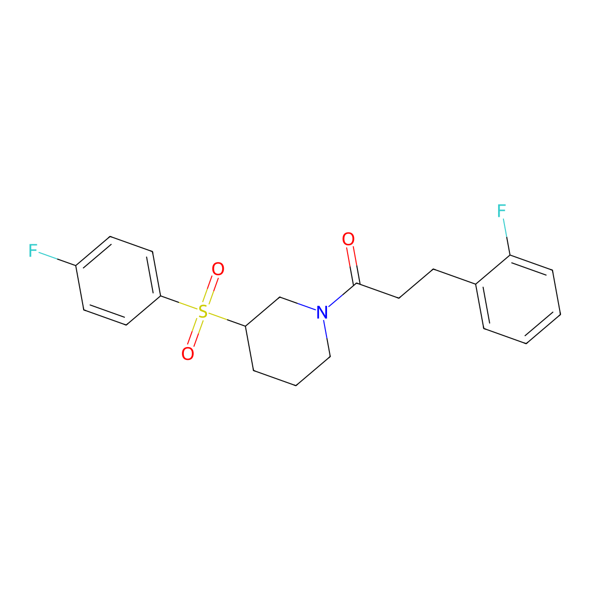 3-(2-Fluorophenyl)-1-(3-((4-fluorophenyl)sulfonyl)piperidin-1-yl)propan-1-one molecular structure, CAS 1797262-31-7