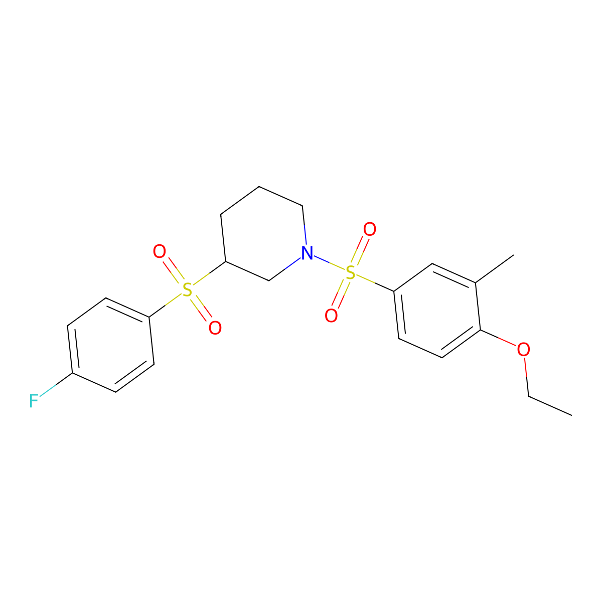 1-((4-Ethoxy-3-methylphenyl)sulfonyl)-3-((4-fluorophenyl)sulfonyl)piperidine molecular structure, CAS 1797262-67-9