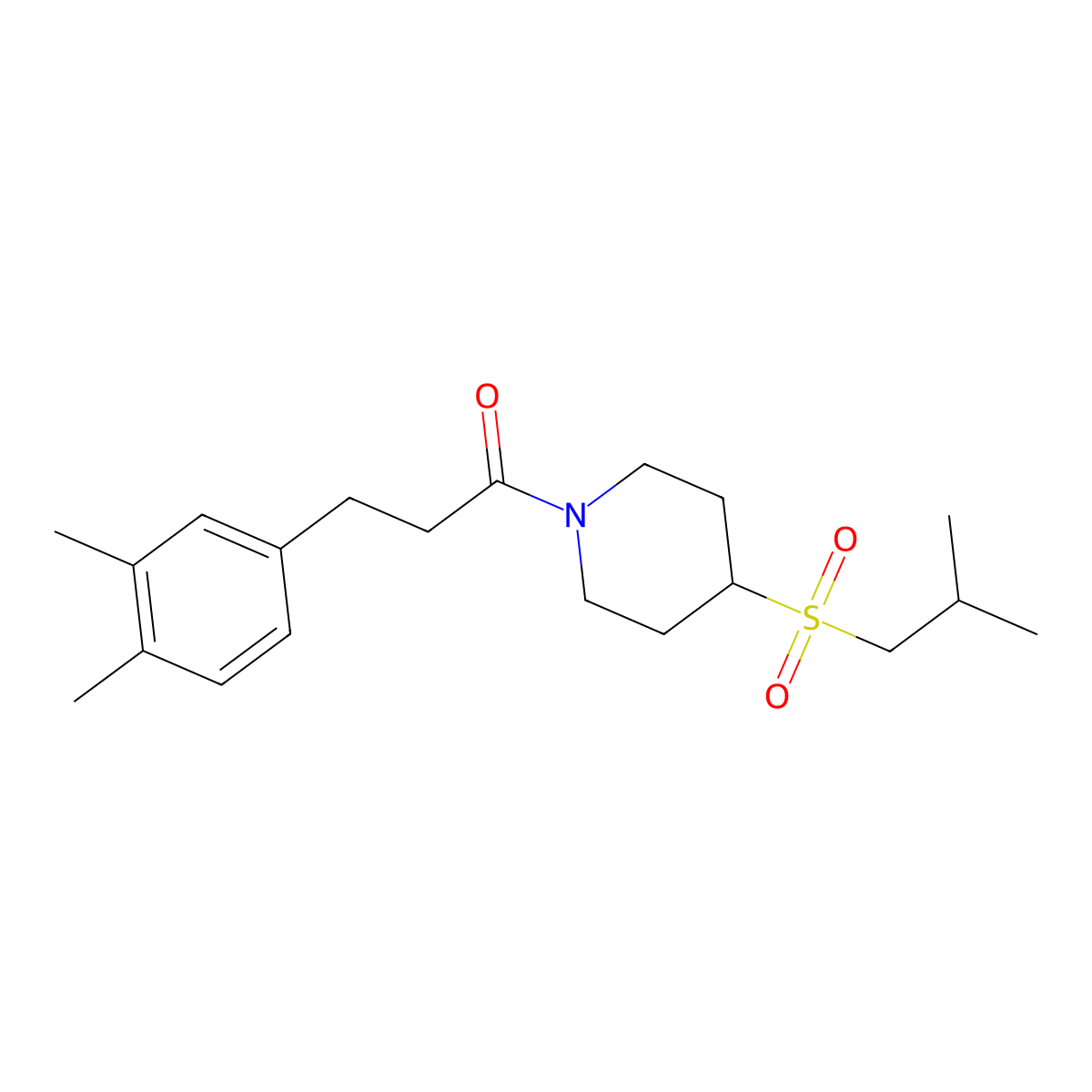 3-(3,4-Dimethylphenyl)-1-(4-(isobutylsulfonyl)piperidin-1-yl)propan-1-one molecular structure, CAS 1797262-94-2