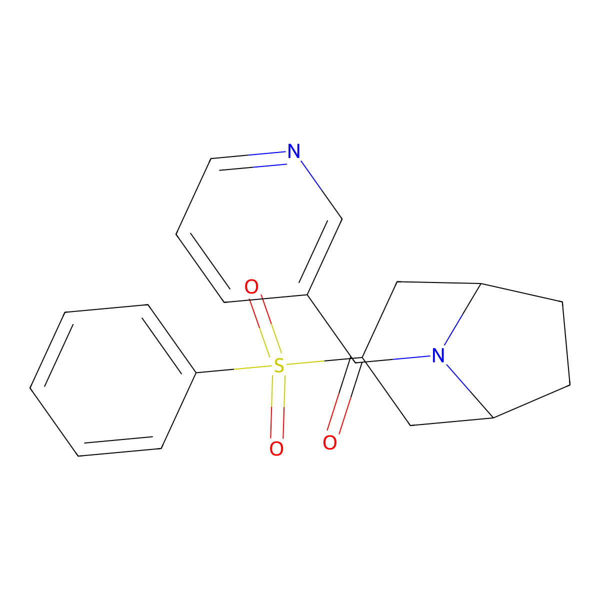 ((1R,5S)-3-(phenylsulfonyl)-8-azabicyclo[3.2.1]octan-8-yl)(pyridin-3-yl)methanone molecular structure, CAS 1797263-14-9