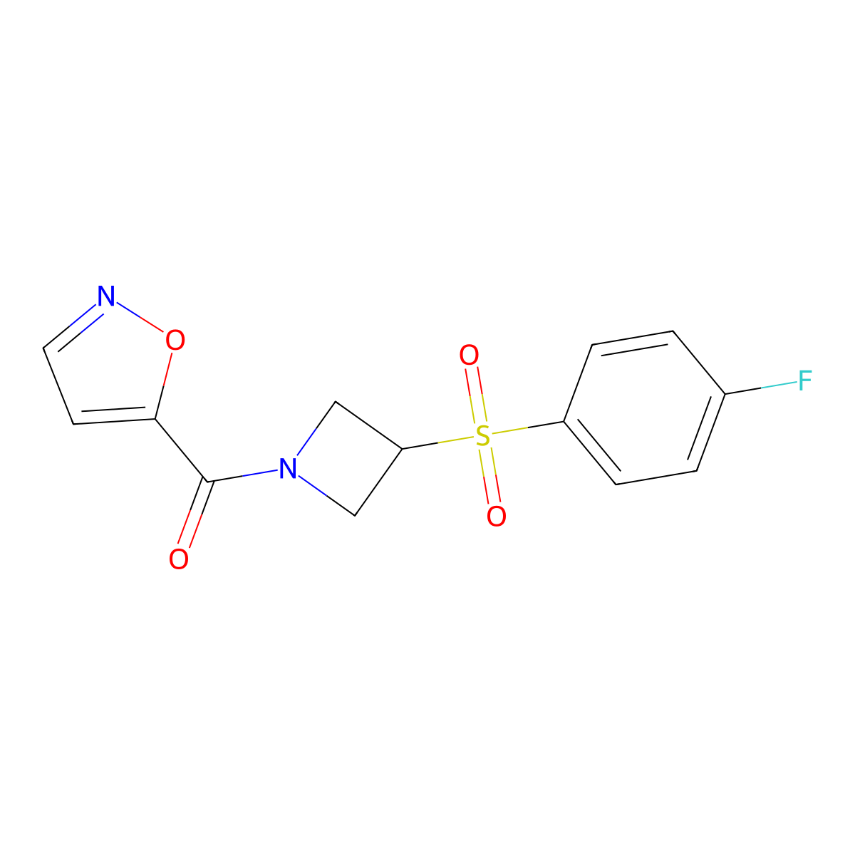 (3-((4-Fluorophenyl)sulfonyl)azetidin-1-yl)(isoxazol-5-yl)methanone molecular structure, CAS 1797263-24-1