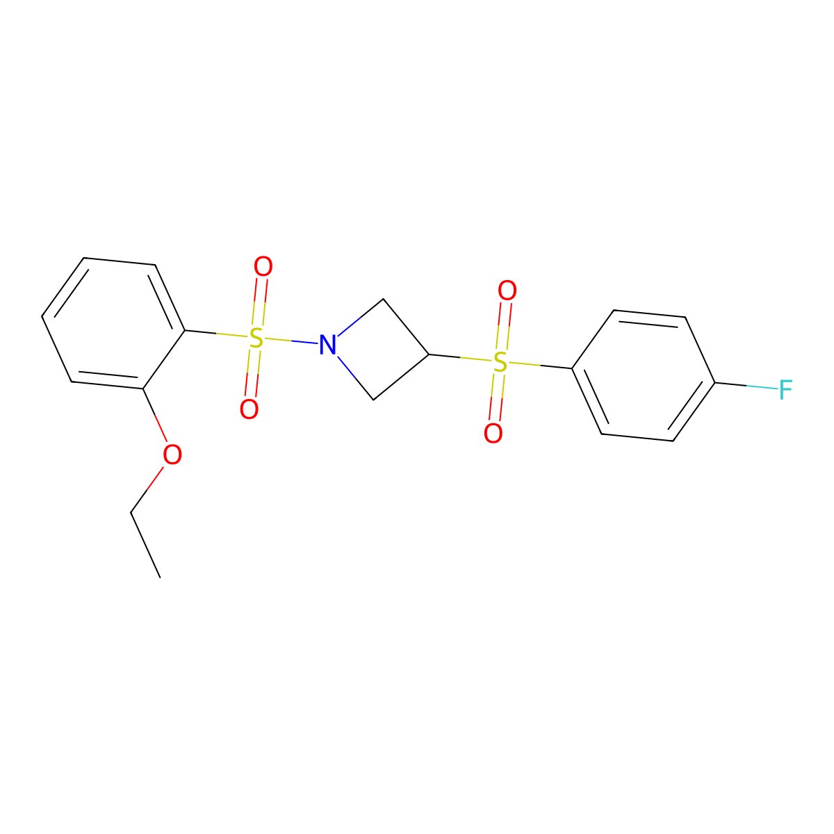 1-((2-Ethoxyphenyl)sulfonyl)-3-((4-fluorophenyl)sulfonyl)azetidine molecular structure, CAS 1797263-82-1
