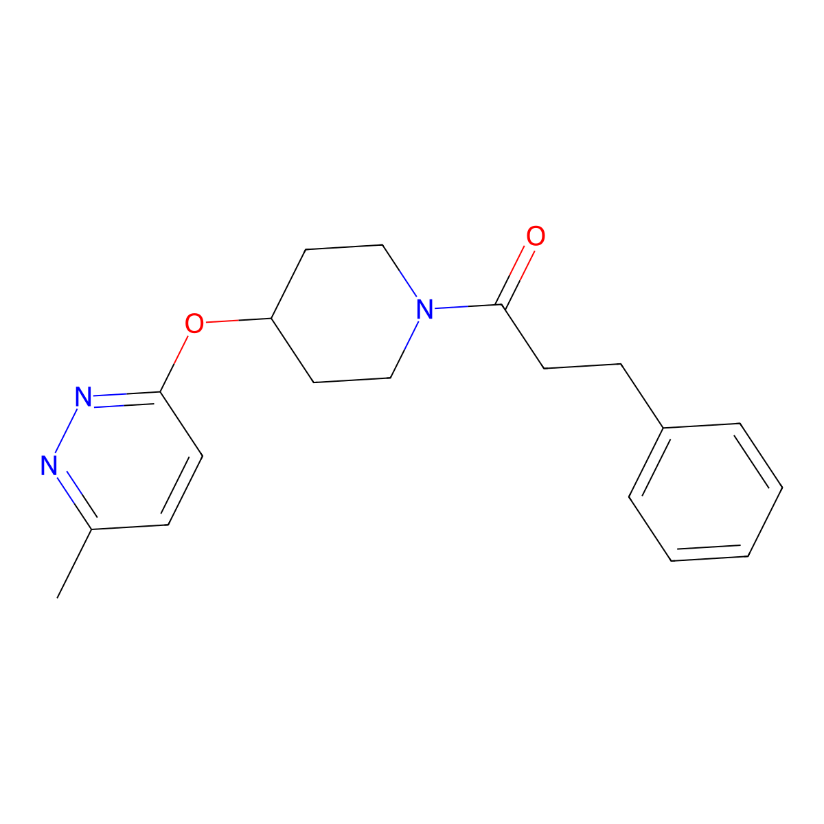 1-{4-[(6-Methylpyridazin-3-yl)oxy]piperidin-1-yl}-3-phenylpropan-1-one molecular structure, CAS 1797266-76-2