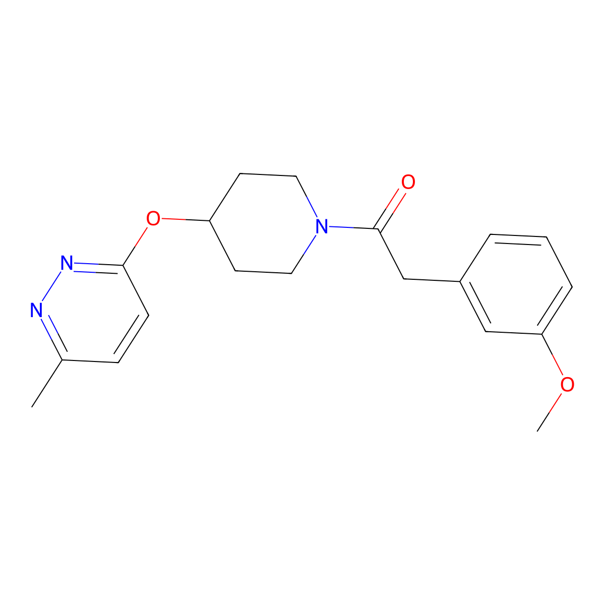 2-(3-Methoxyphenyl)-1-(4-((6-methylpyridazin-3-yl)oxy)piperidin-1-yl)ethanone molecular structure, CAS 1797266-83-1