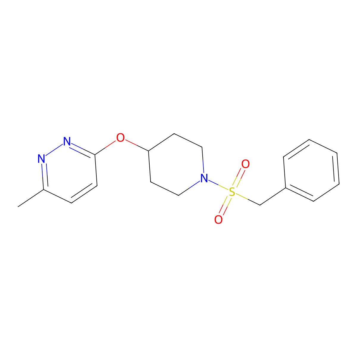 3-((1-(Benzylsulfonyl)piperidin-4-yl)oxy)-6-methylpyridazine molecular structure, CAS 1797266-87-5