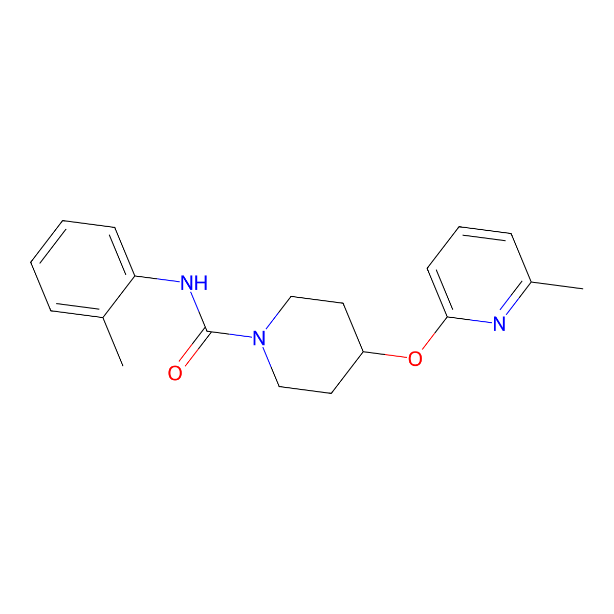 4-((6-methylpyridin-2-yl)oxy)-N-(o-tolyl)piperidine-1-carboxamide molecular structure, CAS 1797267-26-5