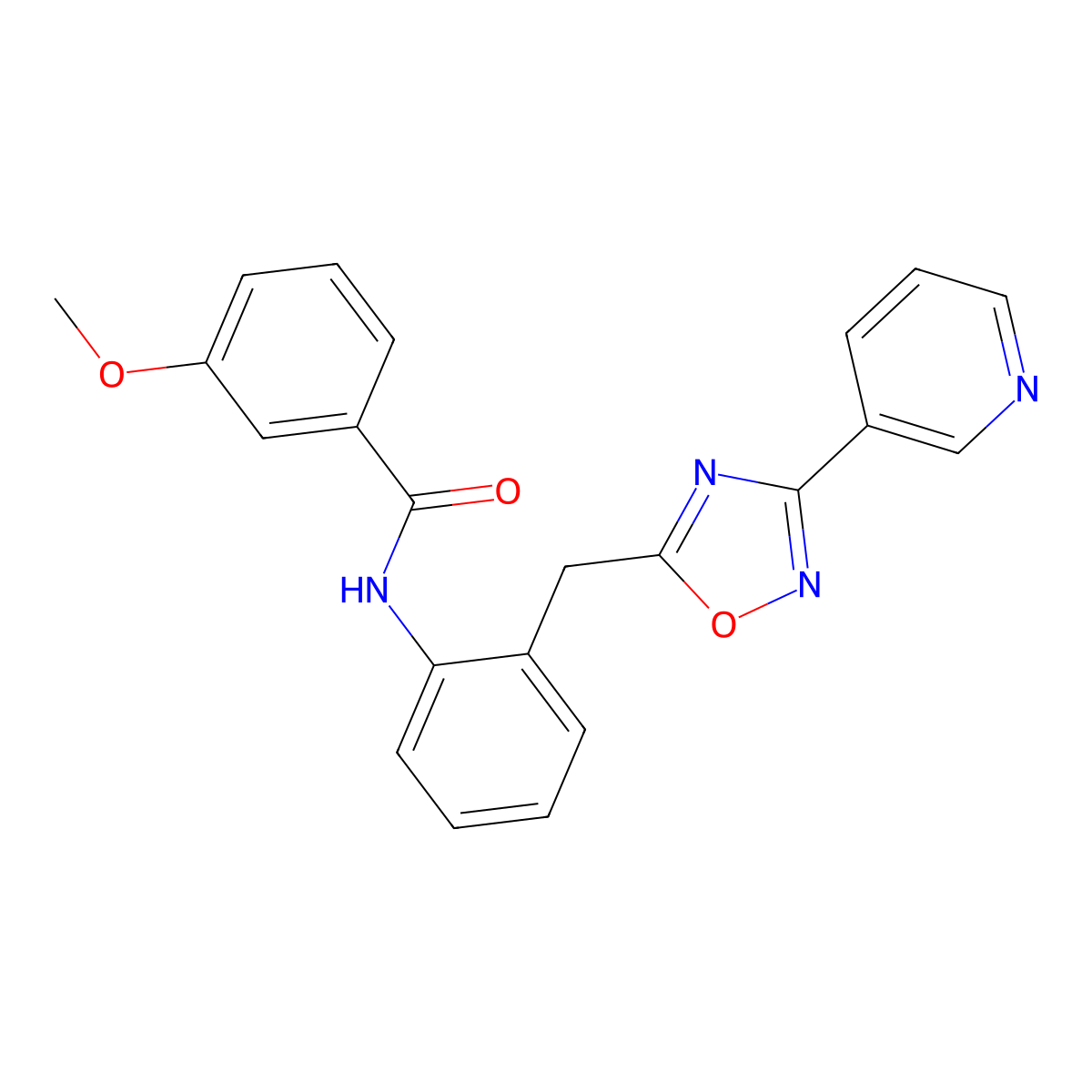 3-Methoxy-N-(2-{[3-(pyridin-3-YL)-1,2,4-oxadiazol-5-YL]methyl}phenyl)benzamide molecular structure, CAS 1797267-59-4