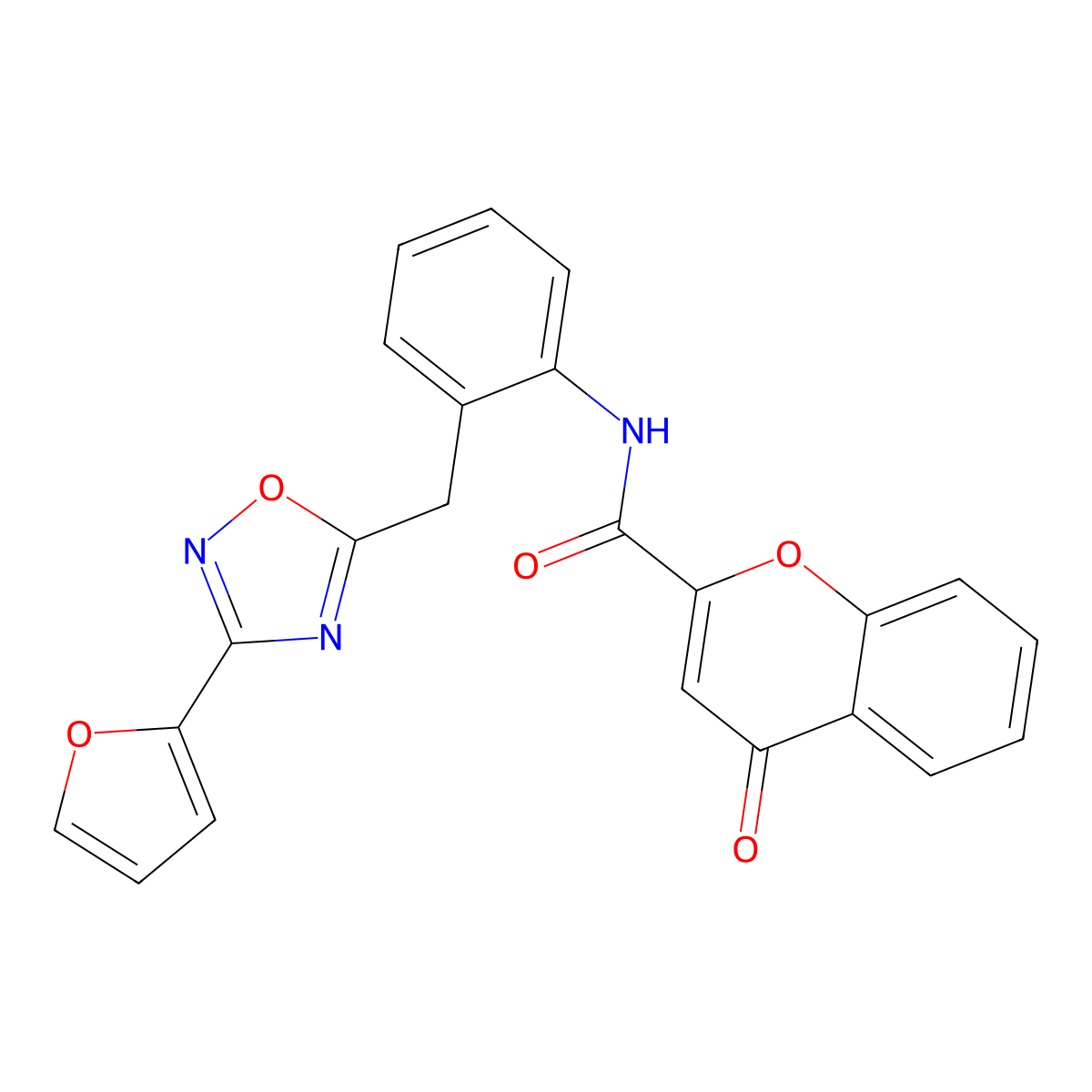 N-(2-{[3-(furan-2-yl)-1,2,4-oxadiazol-5-yl]methyl}phenyl)-4-oxo-4H-chromene-2-carboxamide molecular structure, CAS 1797267-76-5