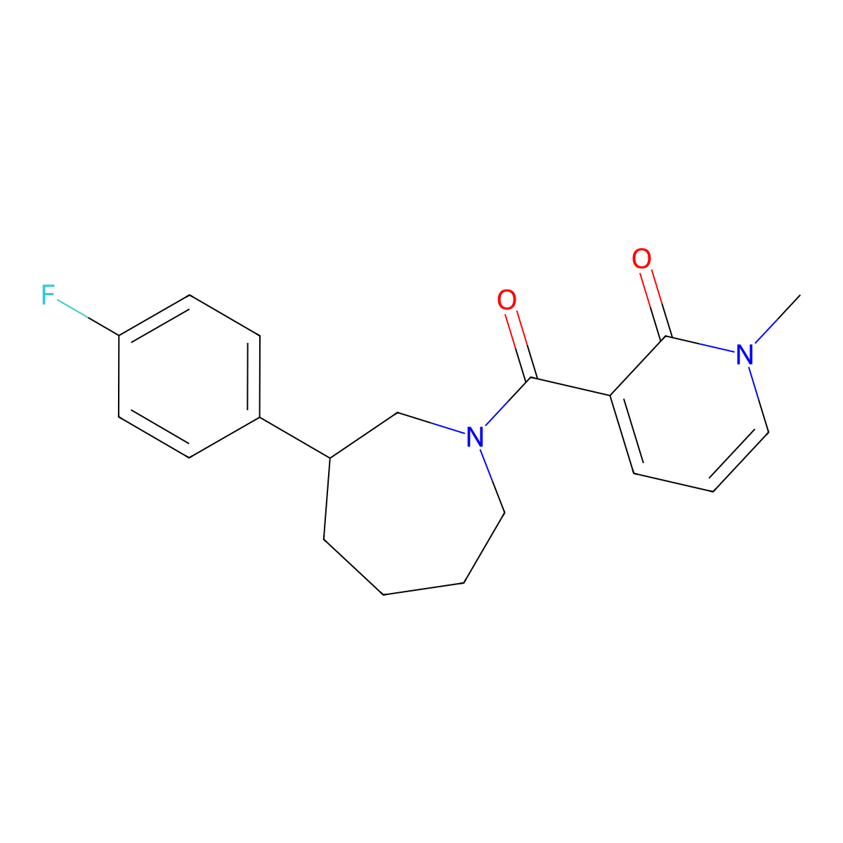 3-(3-(4-fluorophenyl)azepane-1-carbonyl)-1-methylpyridin-2(1H)-one molecular structure, CAS 1797268-17-7