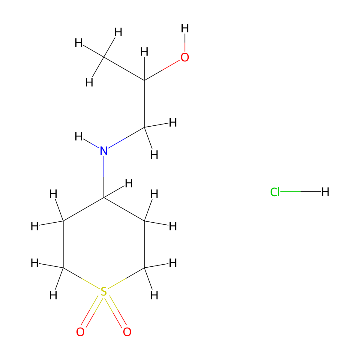 4-((2-Hydroxypropyl)amino)-1lambda6-thiane-1,1-dione hydrochloride molecular structure, CAS 1797268-23-5