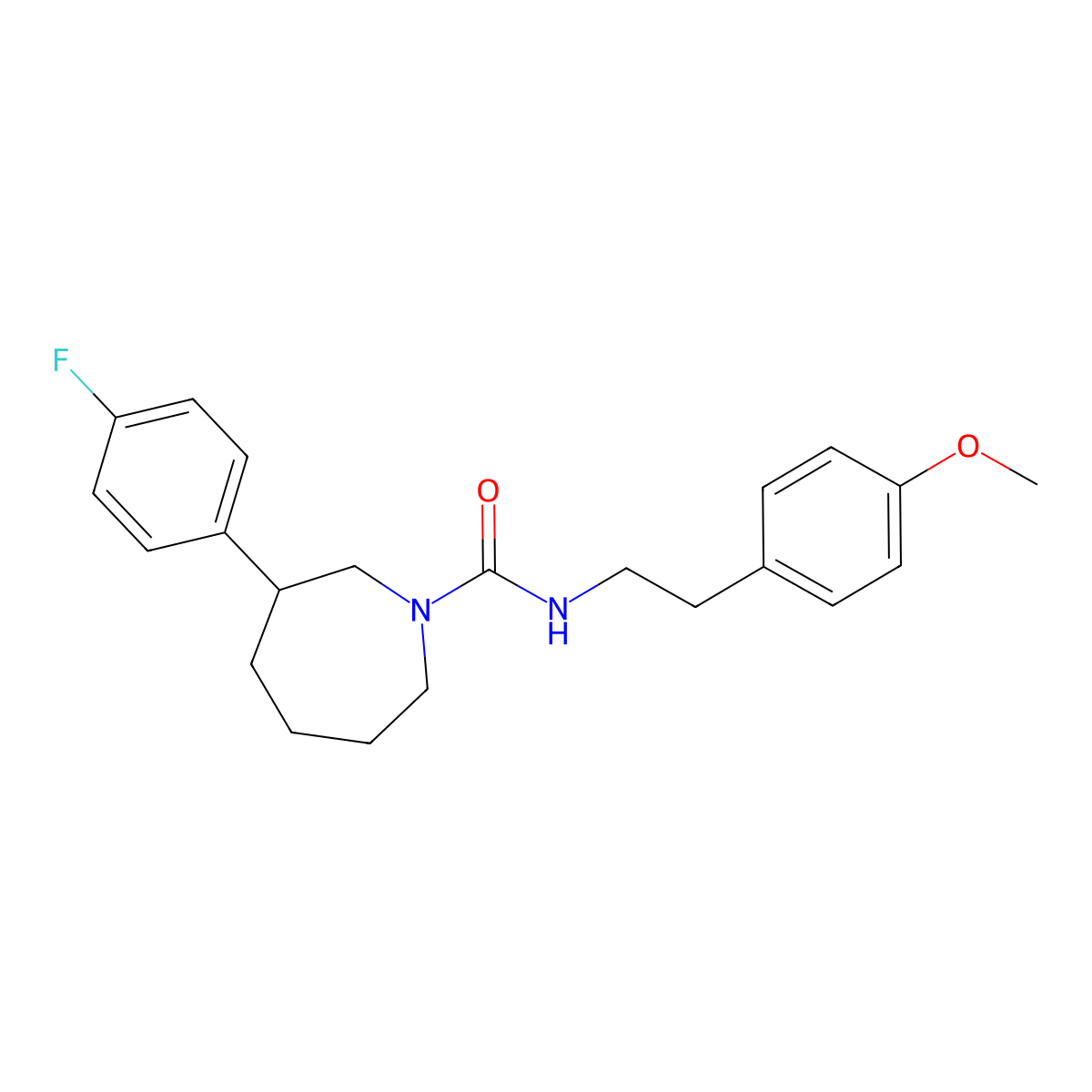 3-(4-fluorophenyl)-N-(4-methoxyphenethyl)azepane-1-carboxamide molecular structure, CAS 1797268-27-9