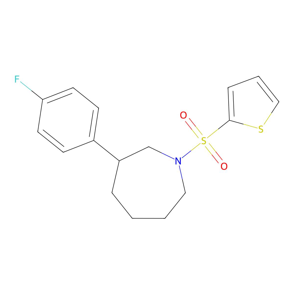 3-(4-Fluorophenyl)-1-(thiophen-2-ylsulfonyl)azepane molecular structure, CAS 1797268-32-6