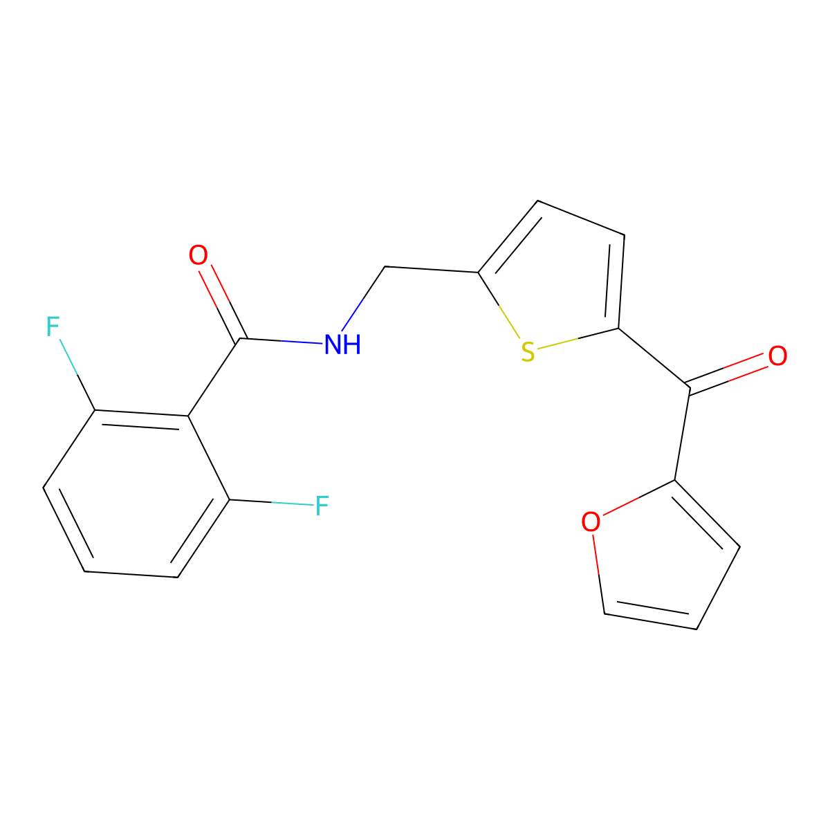 2,6-difluoro-N-{[5-(furan-2-carbonyl)thiophen-2-yl]methyl}benzamide molecular structure, CAS 1797268-91-7