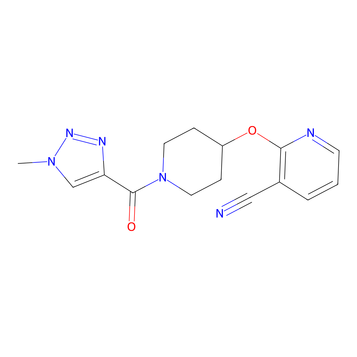 2-((1-(1-methyl-1H-1,2,3-triazole-4-carbonyl)piperidin-4-yl)oxy)nicotinonitrile molecular structure, CAS 1797270-28-0