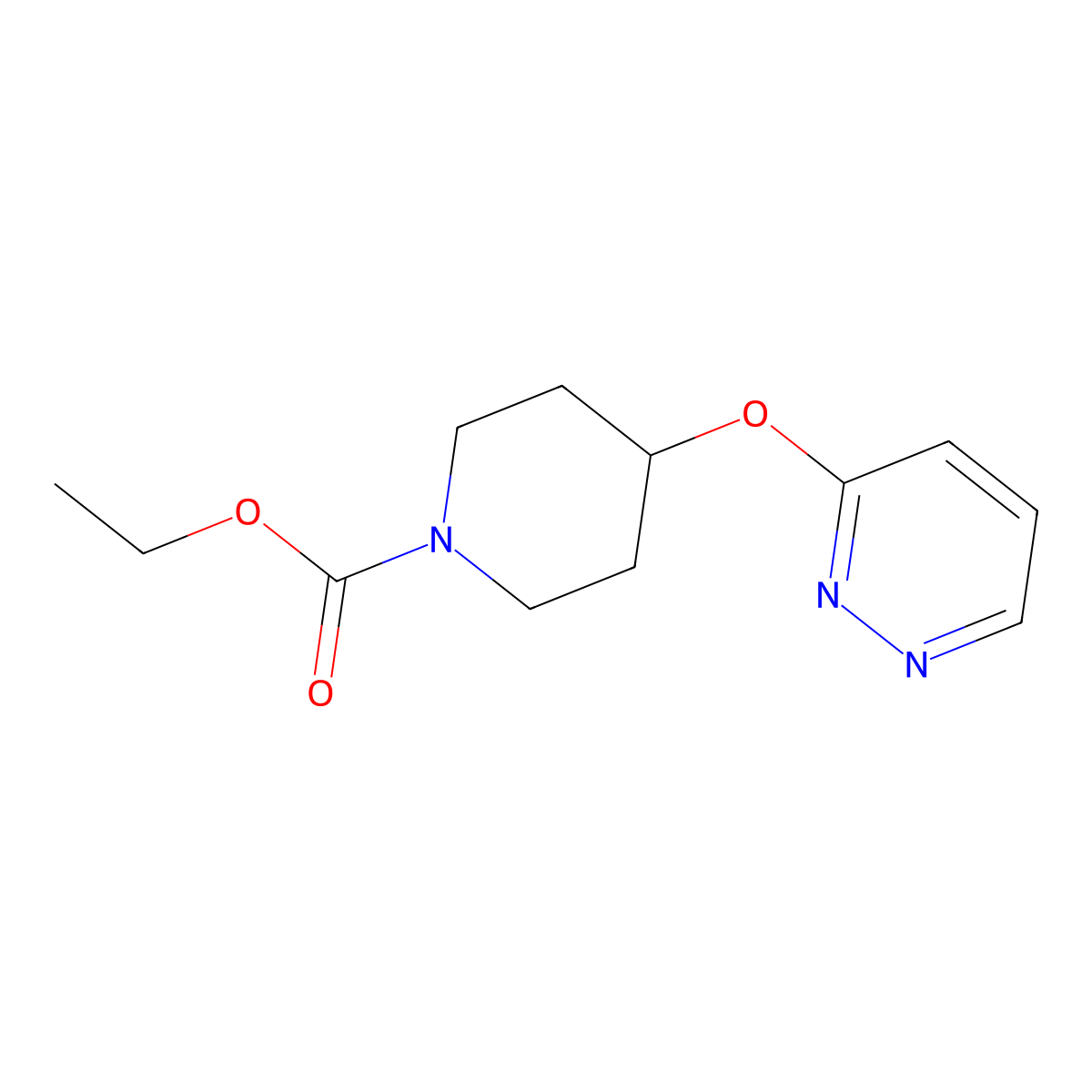 Ethyl 4-(pyridazin-3-yloxy)piperidine-1-carboxylate molecular structure, CAS 1797270-56-4