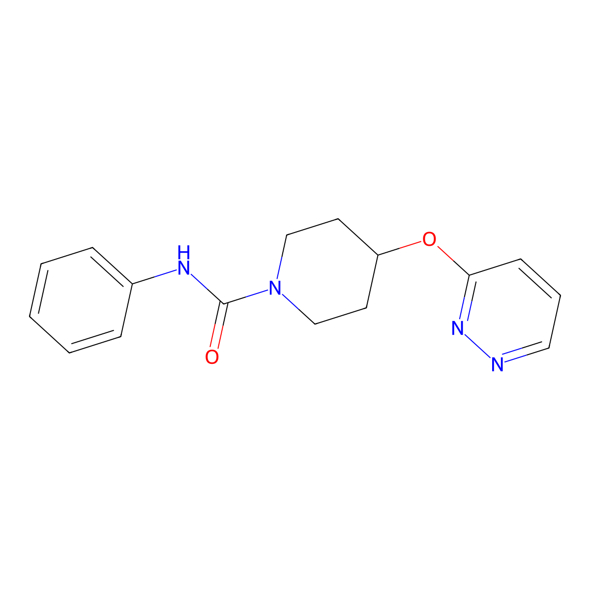 N-phenyl-4-(pyridazin-3-yloxy)piperidine-1-carboxamide molecular structure, CAS 1797270-72-4