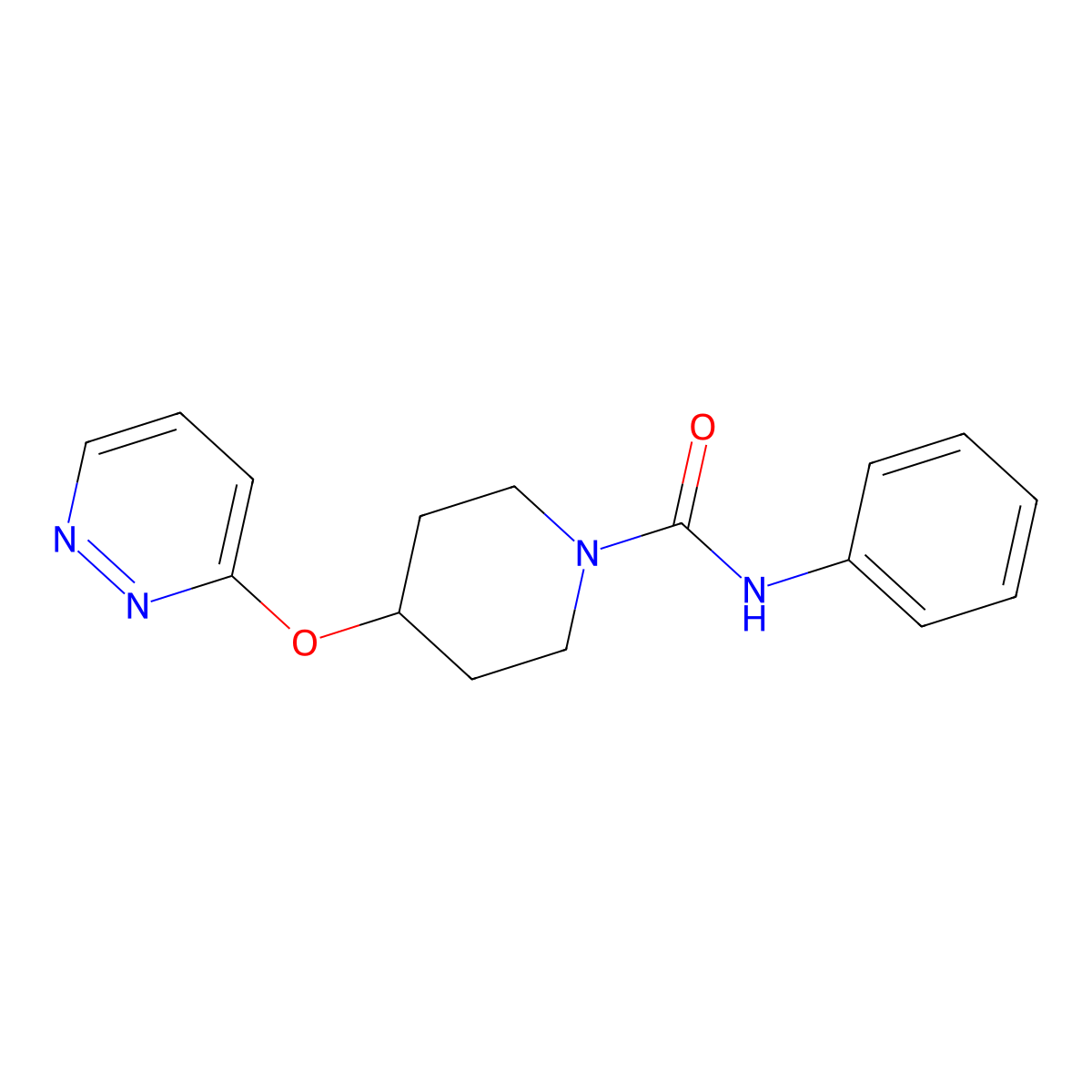 N-phenyl-4-(pyridazin-3-yloxy)piperidine-1-carboxamide molecular structure, CAS 1797270-72-4