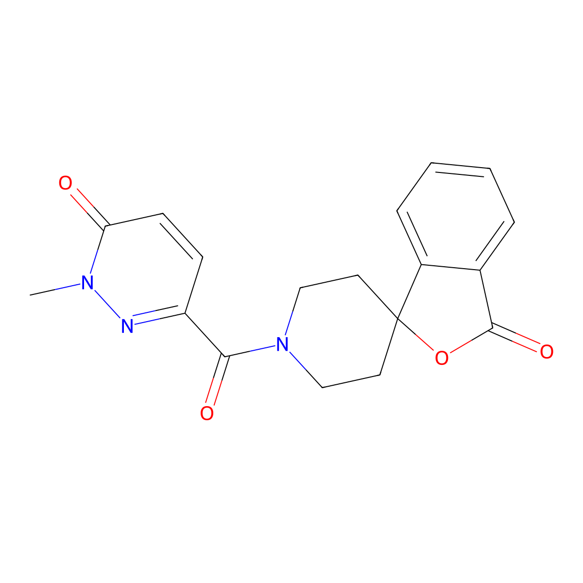 1'-(1-methyl-6-oxo-1,6-dihydropyridazine-3-carbonyl)-3H-spiro[2-benzofuran-1,4'-piperidine]-3-one molecular structure, CAS 1797272-20-8
