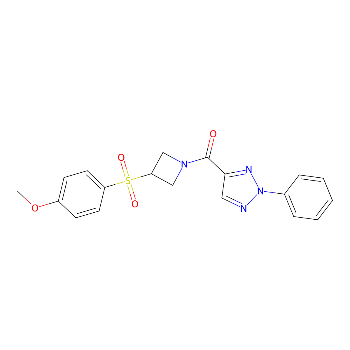 (3-((4-methoxyphenyl)sulfonyl)azetidin-1-yl)(2-phenyl-2H-1,2,3-triazol-4-yl)methanone molecular structure, CAS 1797276-06-2