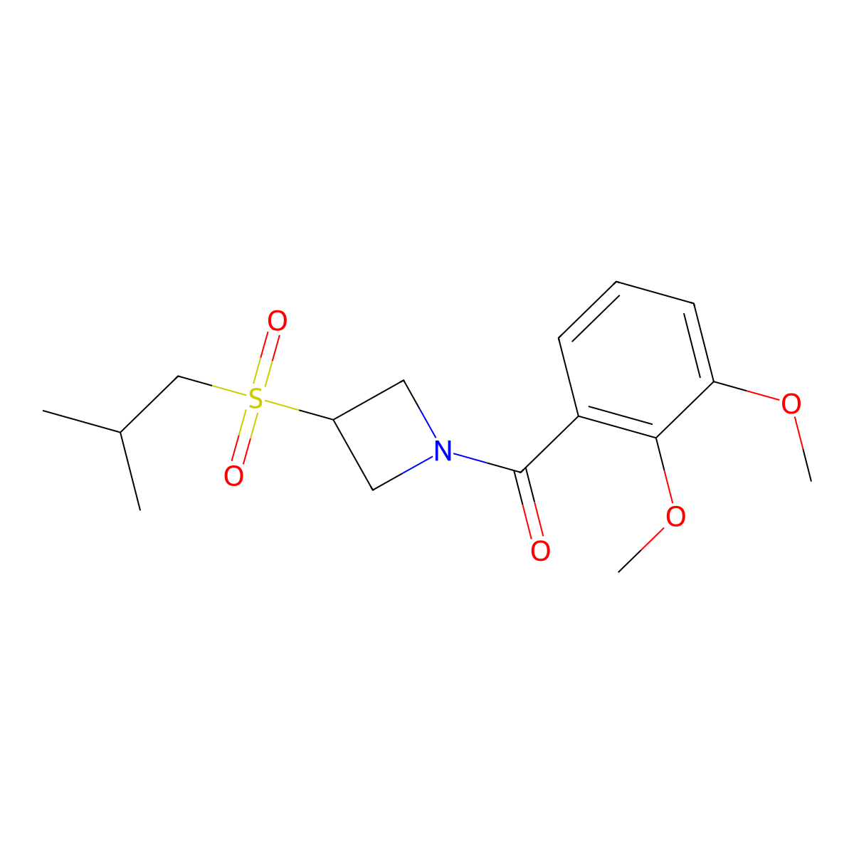 (2,3-Dimethoxyphenyl)(3-(isobutylsulfonyl)azetidin-1-yl)methanone molecular structure, CAS 1797276-49-3