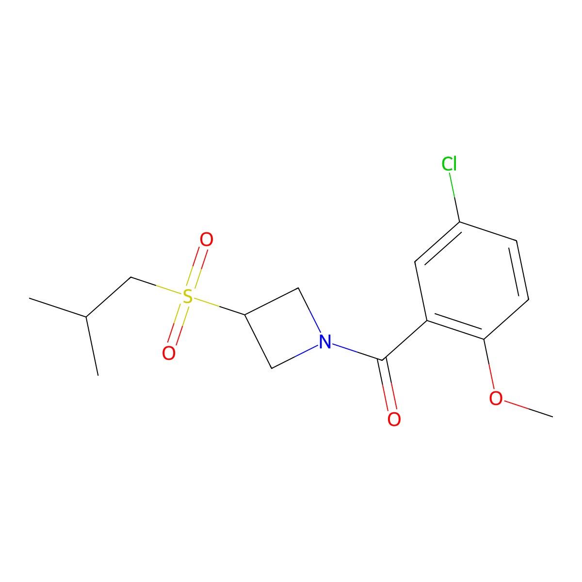 (5-Chloro-2-methoxyphenyl)(3-(isobutylsulfonyl)azetidin-1-yl)methanone molecular structure, CAS 1797276-55-1
