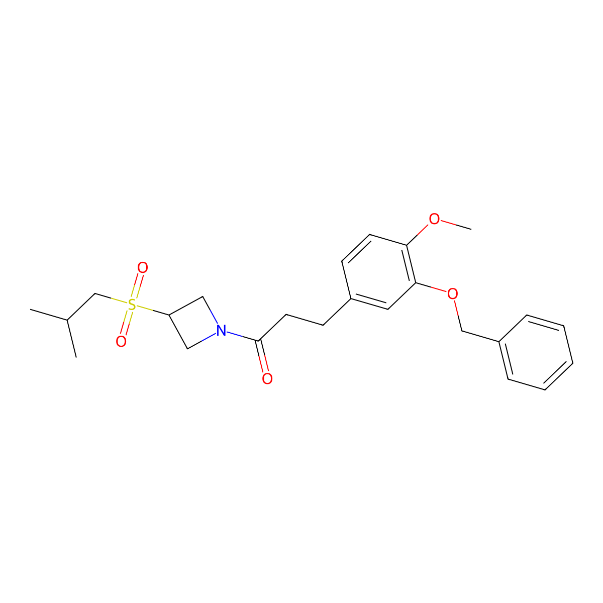 3-(3-(Benzyloxy)-4-methoxyphenyl)-1-(3-(isobutylsulfonyl)azetidin-1-yl)propan-1-one molecular structure, CAS 1797276-78-8