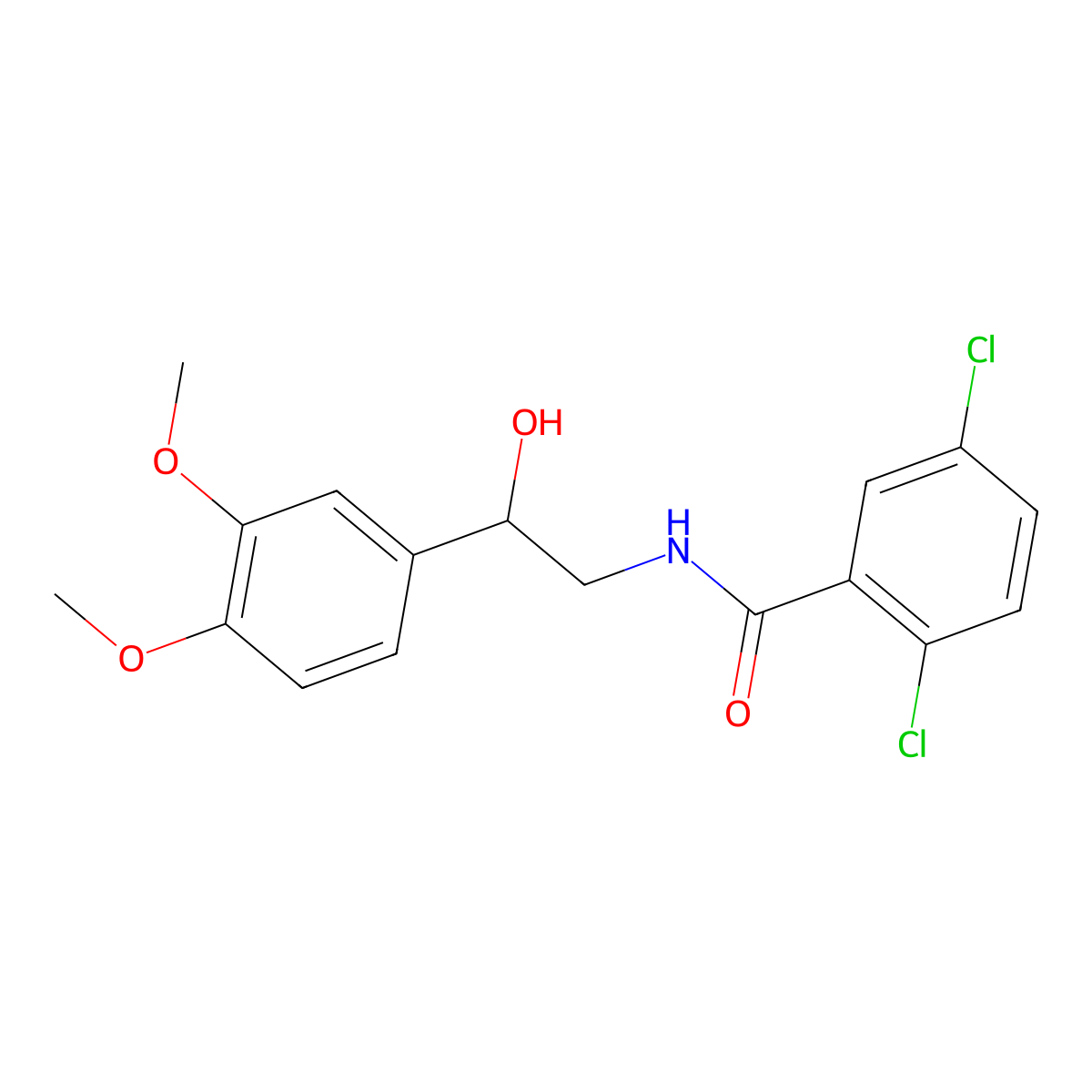 2,5-dichloro-N-[2-(3,4-dimethoxyphenyl)-2-hydroxyethyl]benzamide molecular structure, CAS 1797276-99-3