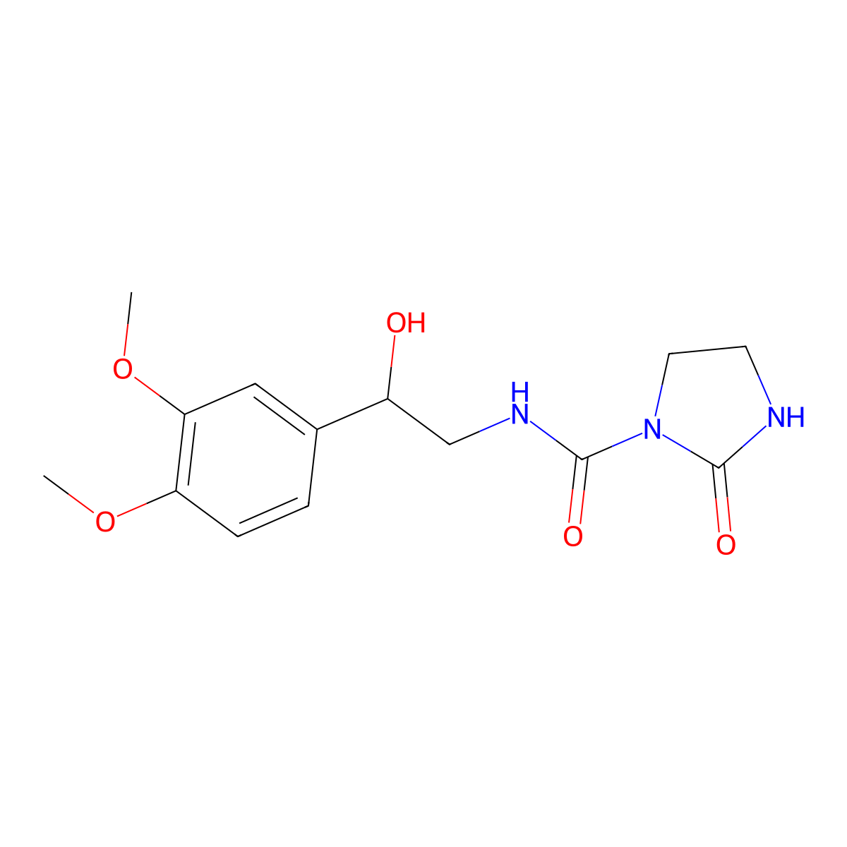 N-[2-(3,4-dimethoxyphenyl)-2-hydroxyethyl]-2-oxoimidazolidine-1-carboxamide molecular structure, CAS 1797277-05-4