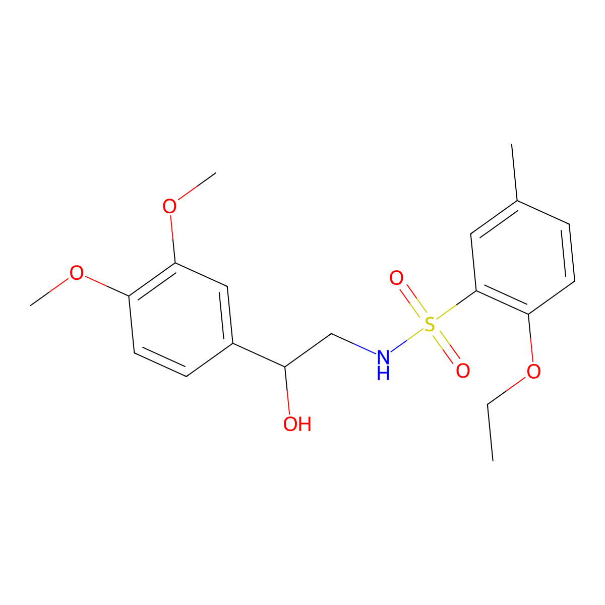 N-(2-(3,4-dimethoxyphenyl)-2-hydroxyethyl)-2-ethoxy-5-methylbenzenesulfonamide molecular structure, CAS 1797277-15-6