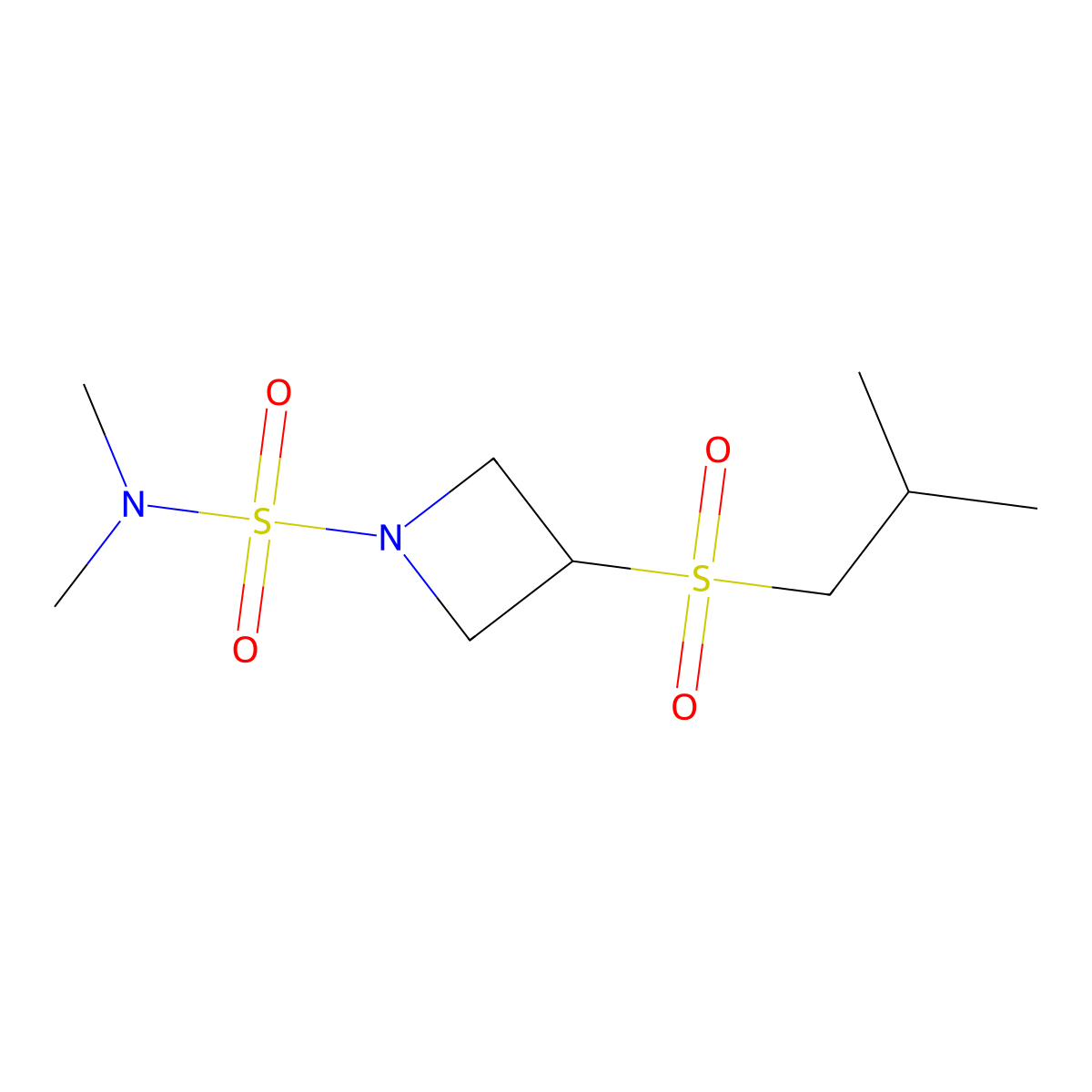 3-(isobutylsulfonyl)-N,N-dimethylazetidine-1-sulfonamide molecular structure, CAS 1797277-36-1