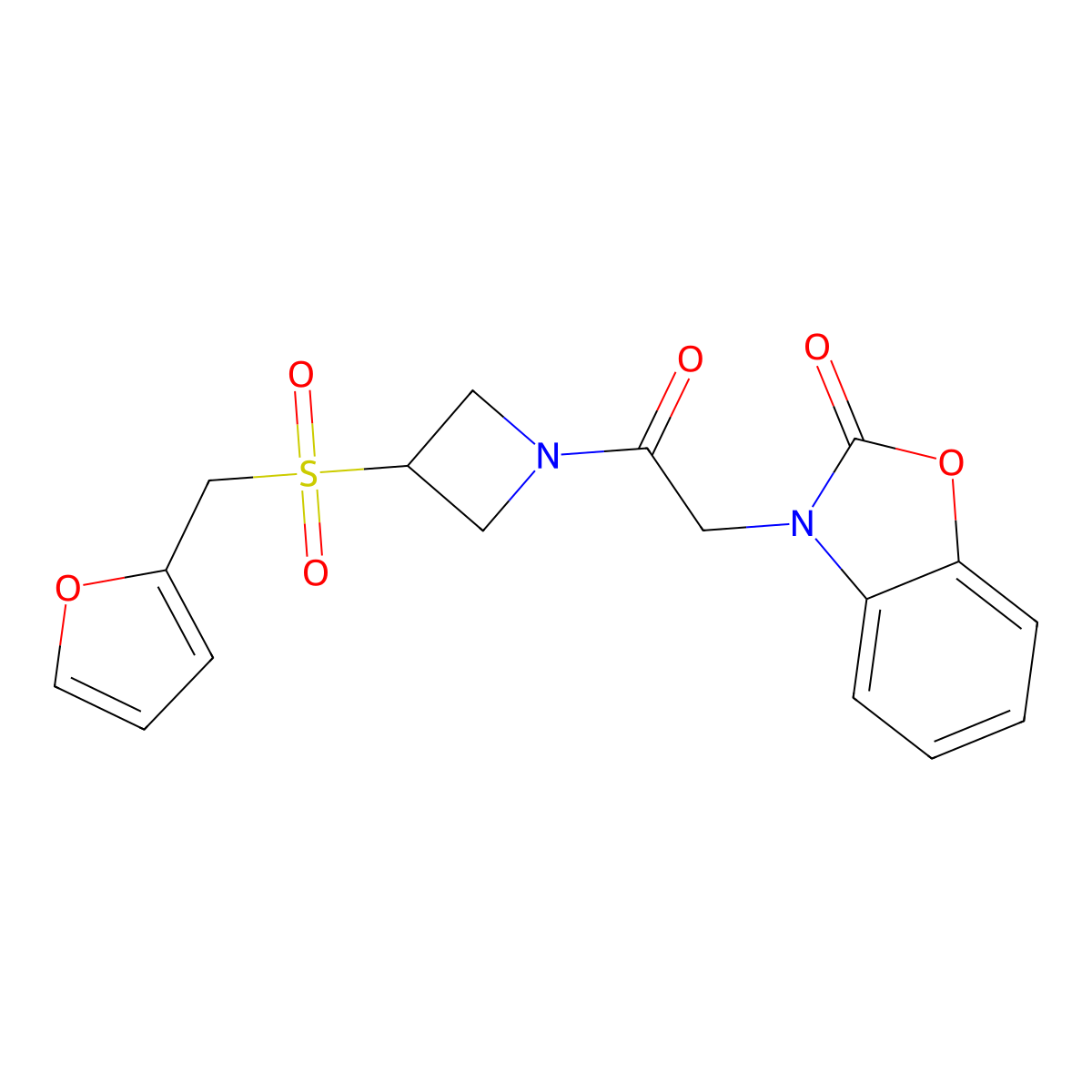 3-(2-(3-((furan-2-ylmethyl)sulfonyl)azetidin-1-yl)-2-oxoethyl)benzo[d]oxazol-2(3H)-one molecular structure, CAS 1797277-39-4