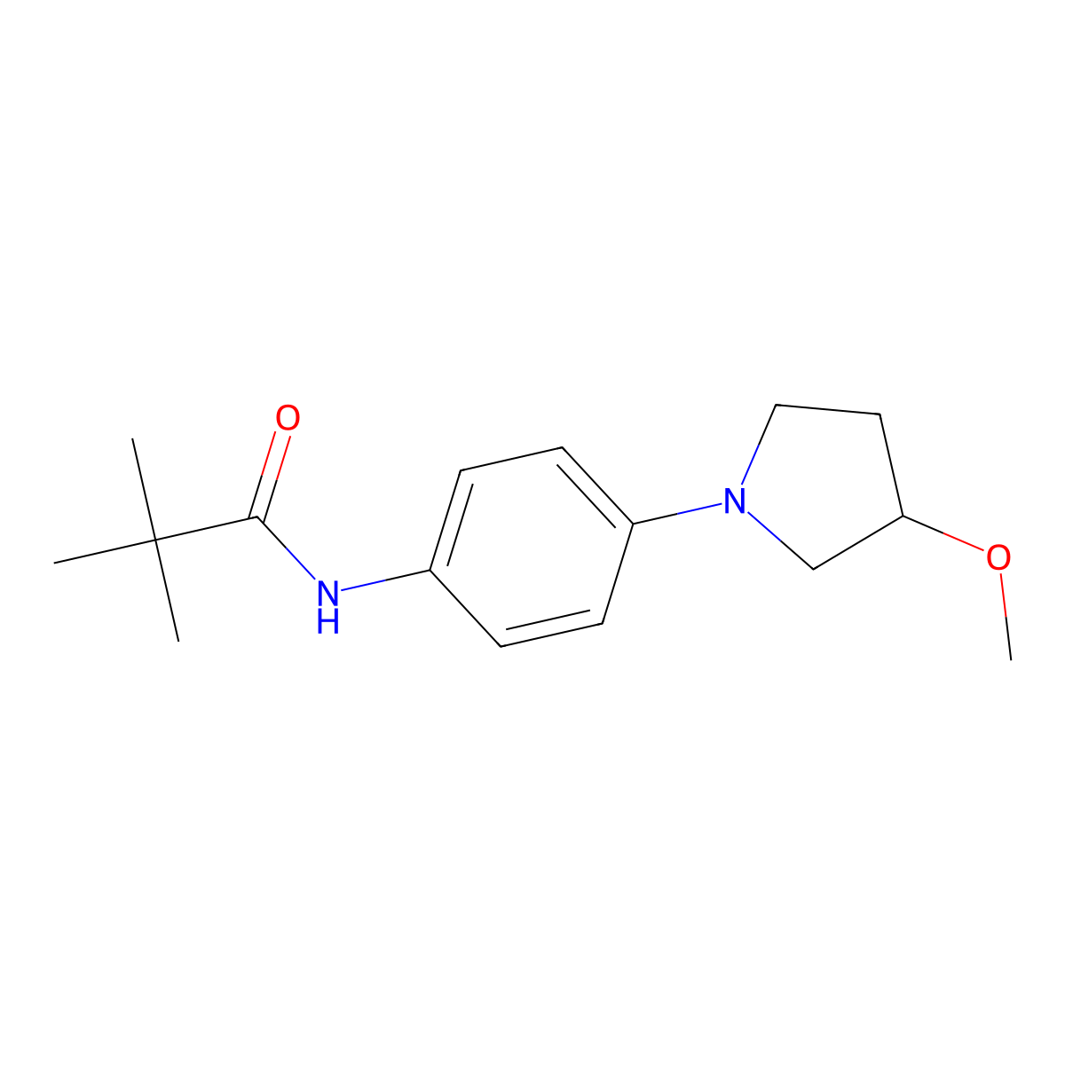 N-(4-(3-methoxypyrrolidin-1-yl)phenyl)pivalamide molecular structure, CAS 1797277-56-5