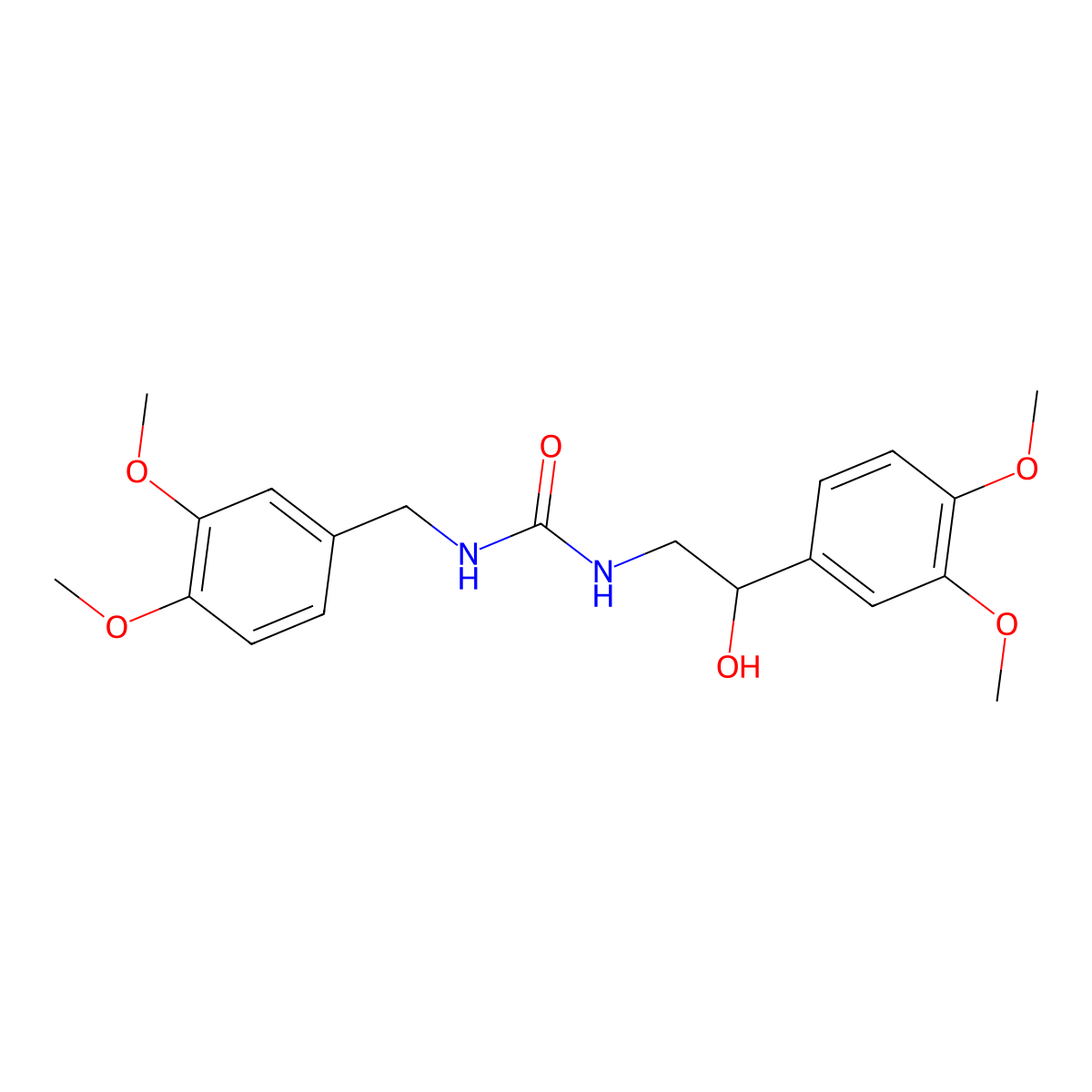 1-(3,4-Dimethoxybenzyl)-3-(2-(3,4-dimethoxyphenyl)-2-hydroxyethyl)urea molecular structure, CAS 1797277-61-2