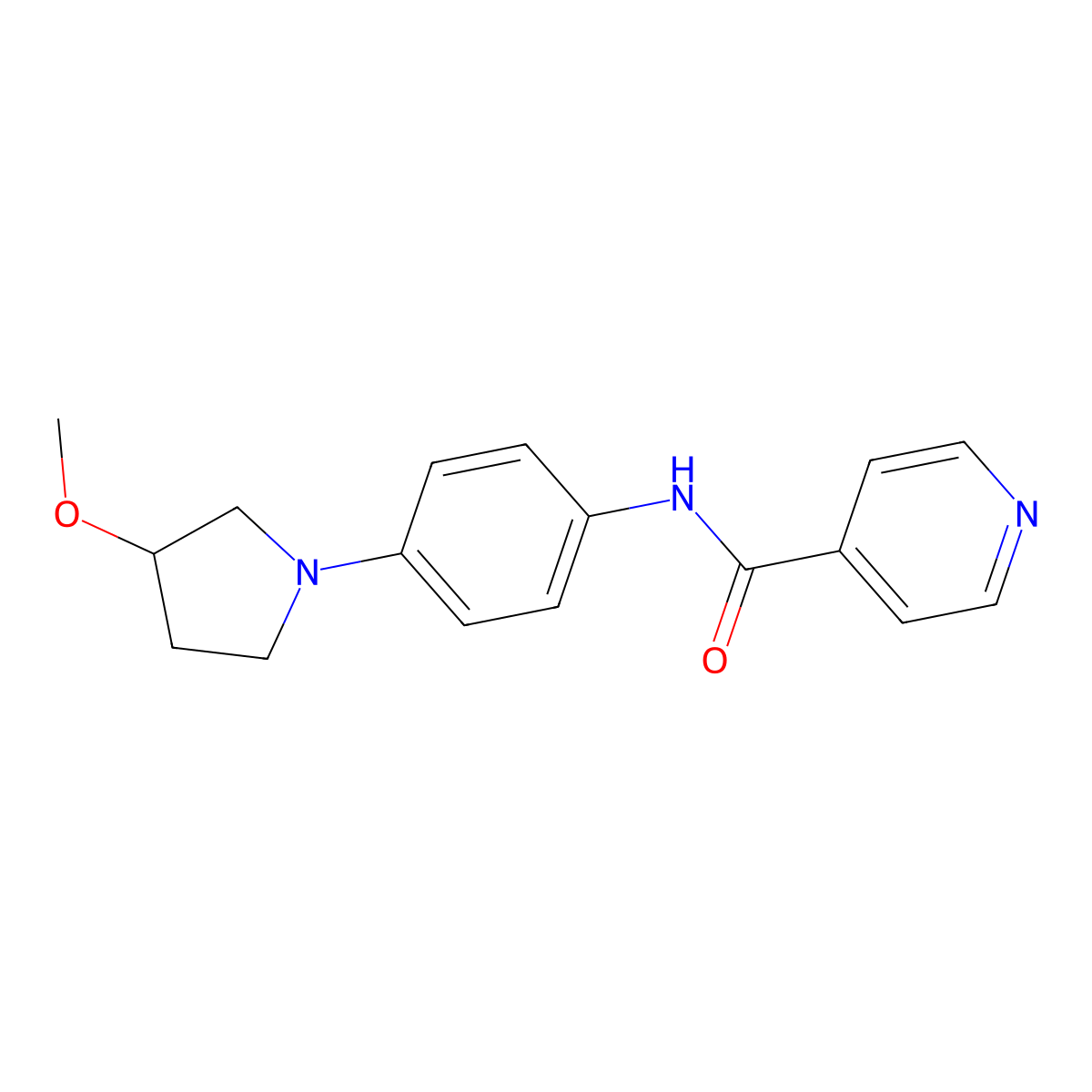 N-(4-(3-methoxypyrrolidin-1-yl)phenyl)isonicotinamide molecular structure, CAS 1797277-65-6