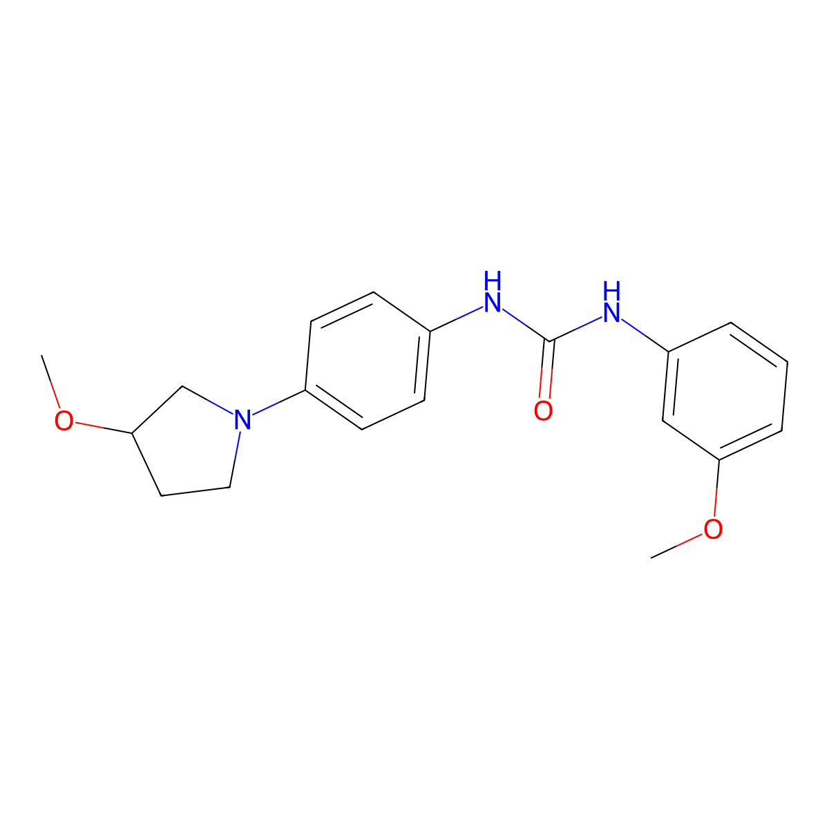 1-(3-Methoxyphenyl)-3-[4-(3-methoxypyrrolidin-1-yl)phenyl]urea molecular structure, CAS 1797277-88-3