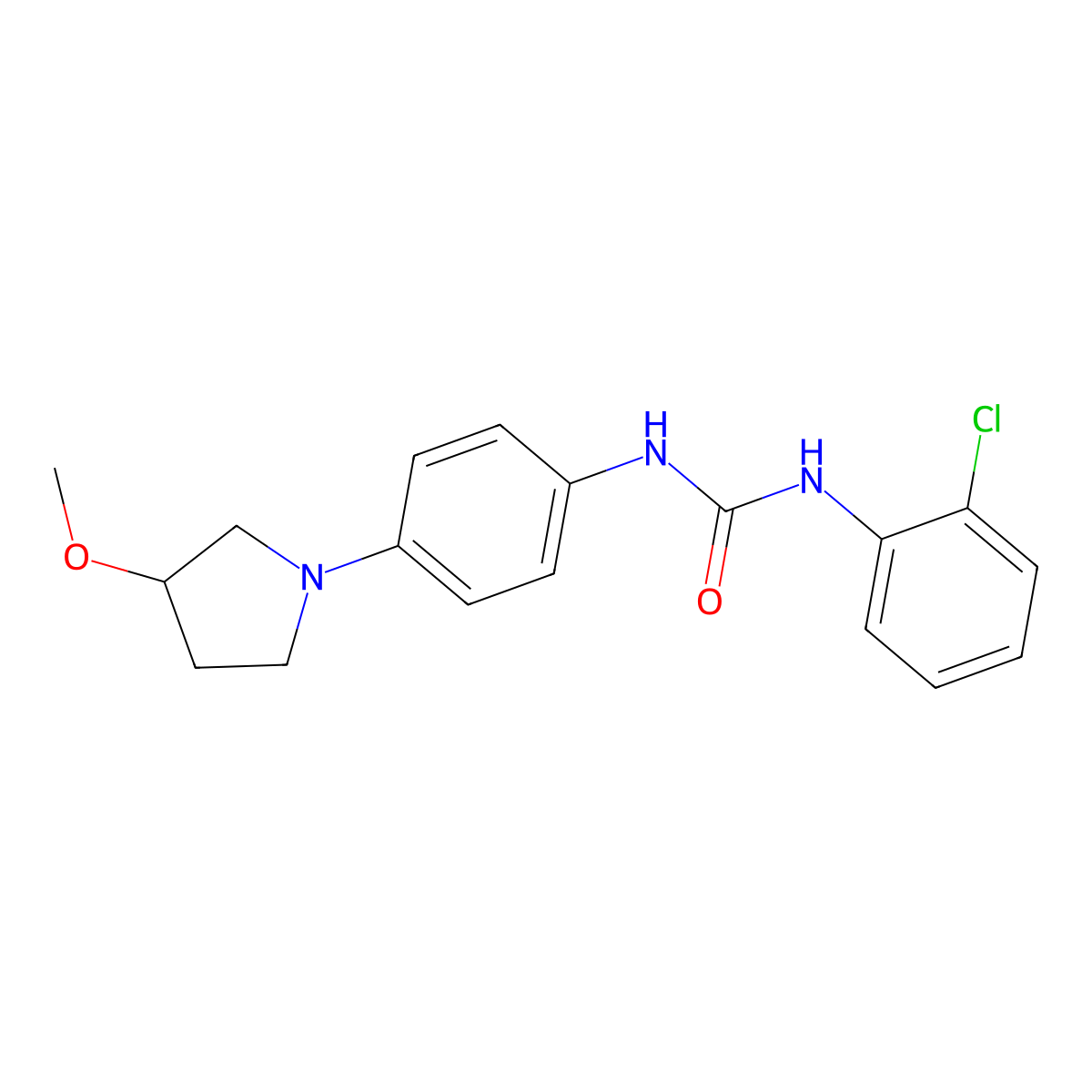 1-(2-Chlorophenyl)-3-[4-(3-methoxypyrrolidin-1-YL)phenyl]urea molecular structure, CAS 1797277-97-4