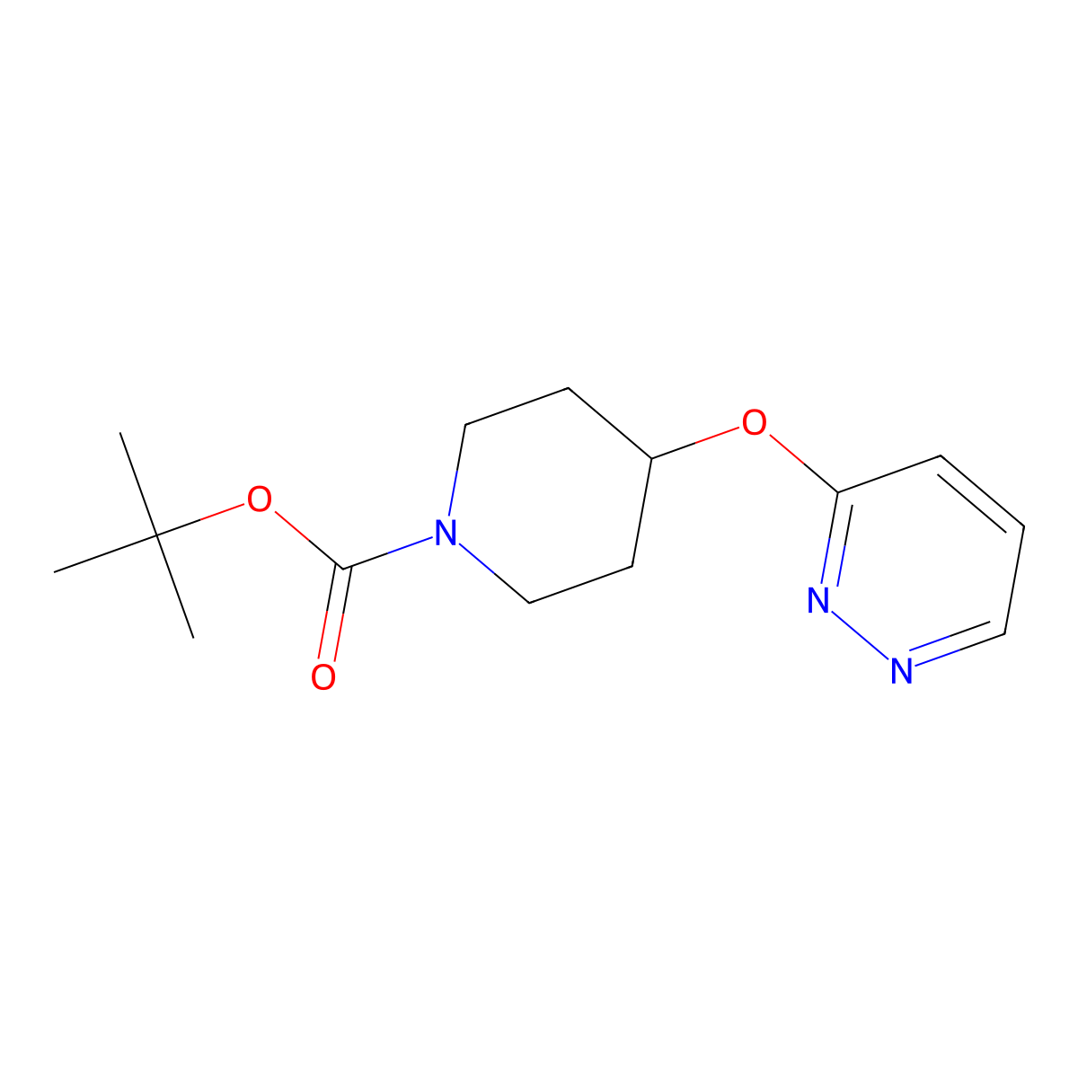 Tert-butyl 4-(pyridazin-3-yloxy)piperidine-1-carboxylate molecular structure, CAS 1797278-32-0