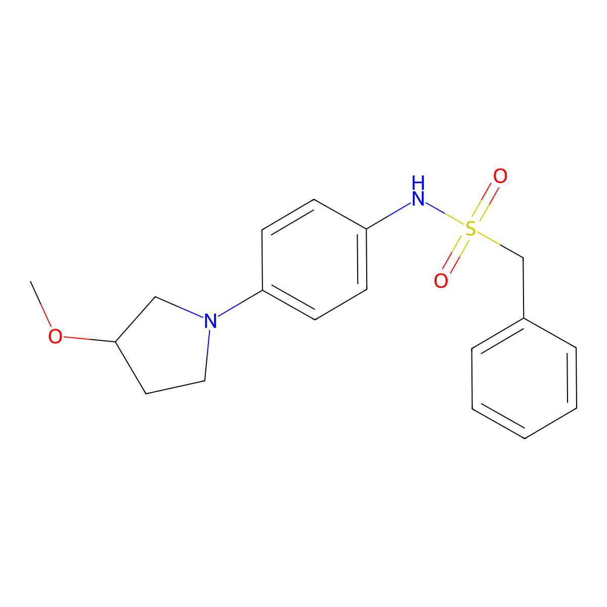 N-[4-(3-Methoxypyrrolidin-1-YL)phenyl]-1-phenylmethanesulfonamide molecular structure, CAS 1797278-44-4