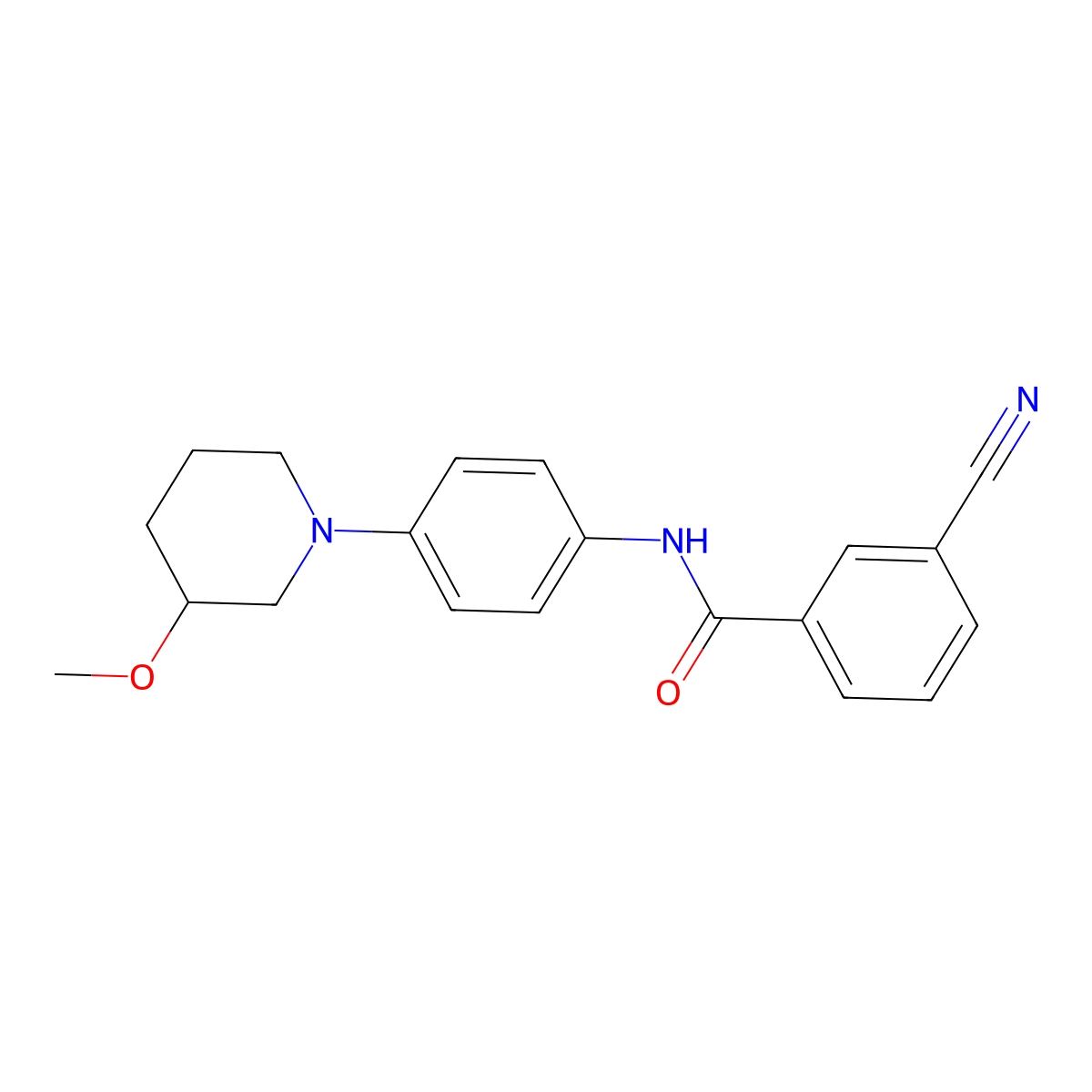 3-Cyano-N-[4-(3-methoxypiperidin-1-YL)phenyl]benzamide molecular structure, CAS 1797278-77-3