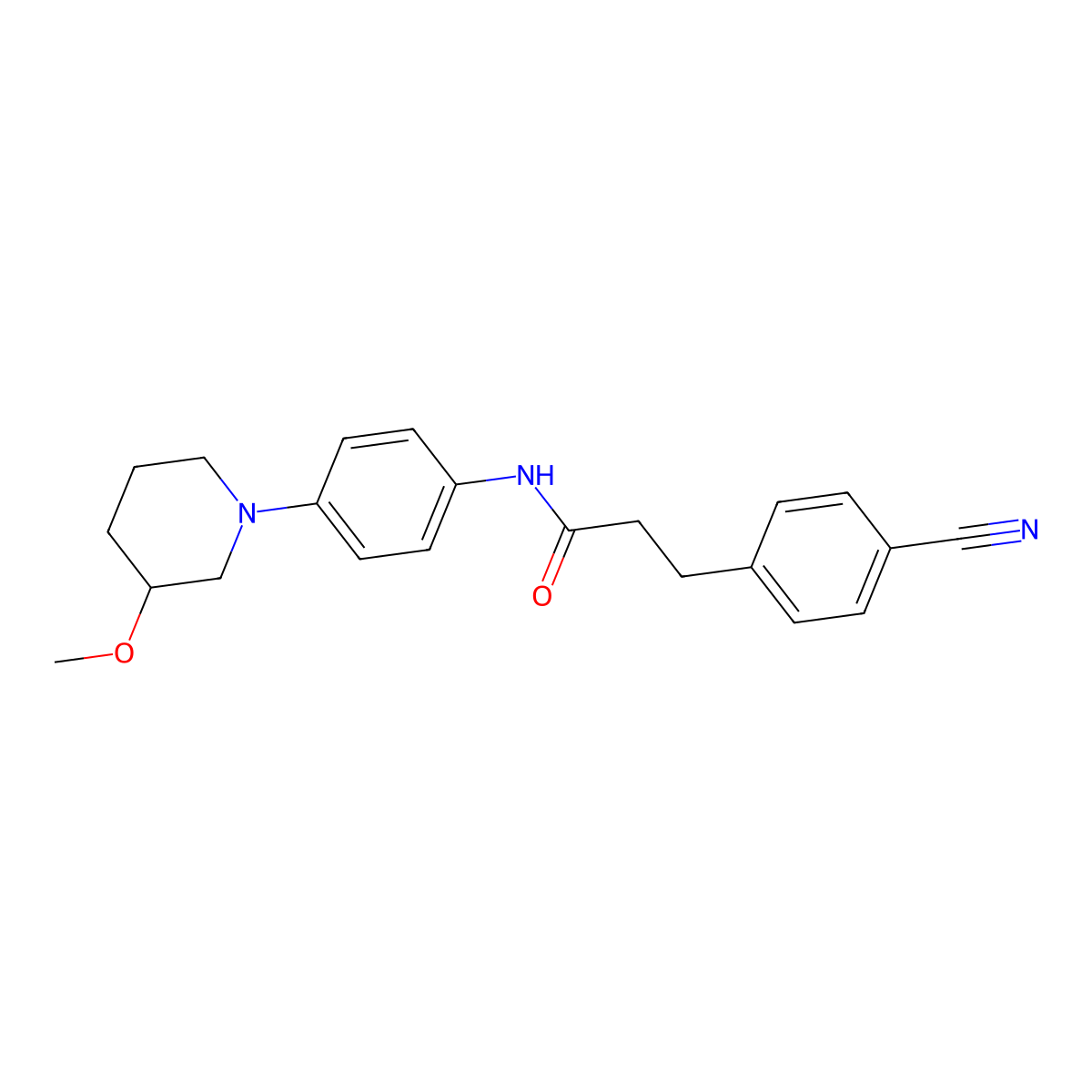 3-(4-Cyanophenyl)-N-[4-(3-methoxypiperidin-1-YL)phenyl]propanamide molecular structure, CAS 1797278-95-5