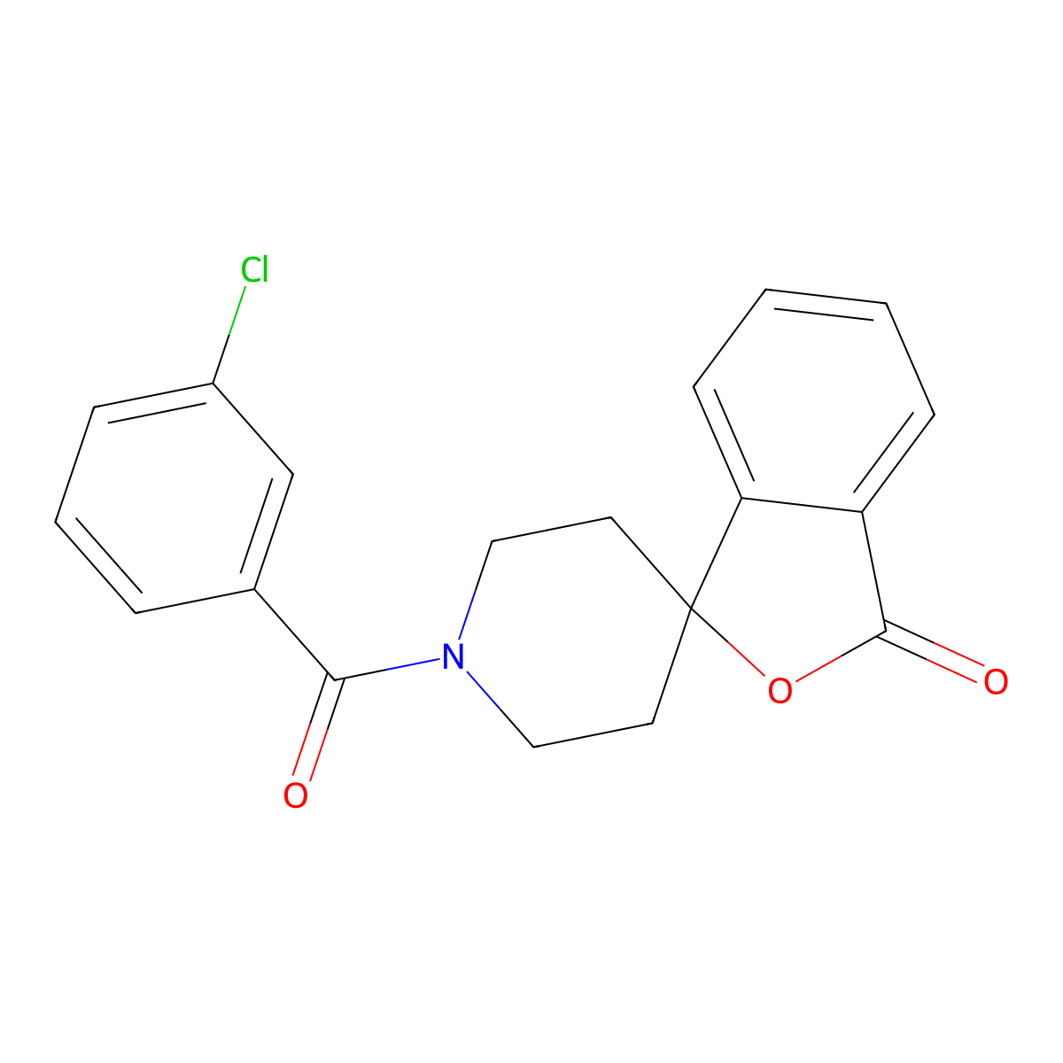 1'-(3-chlorobenzoyl)-3H-spiro[2-benzofuran-1,4'-piperidine]-3-one molecular structure, CAS 1797280-65-9