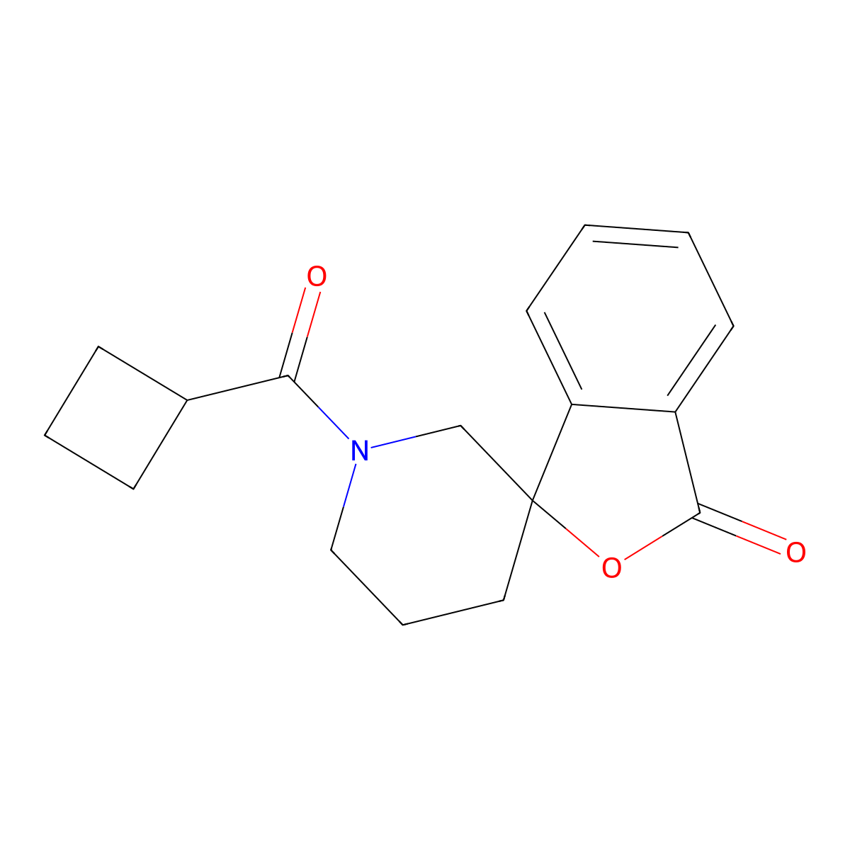 1'-(Cyclobutanecarbonyl)spiro[2-benzofuran-3,3'-piperidine]-1-one molecular structure, CAS 1797280-75-1