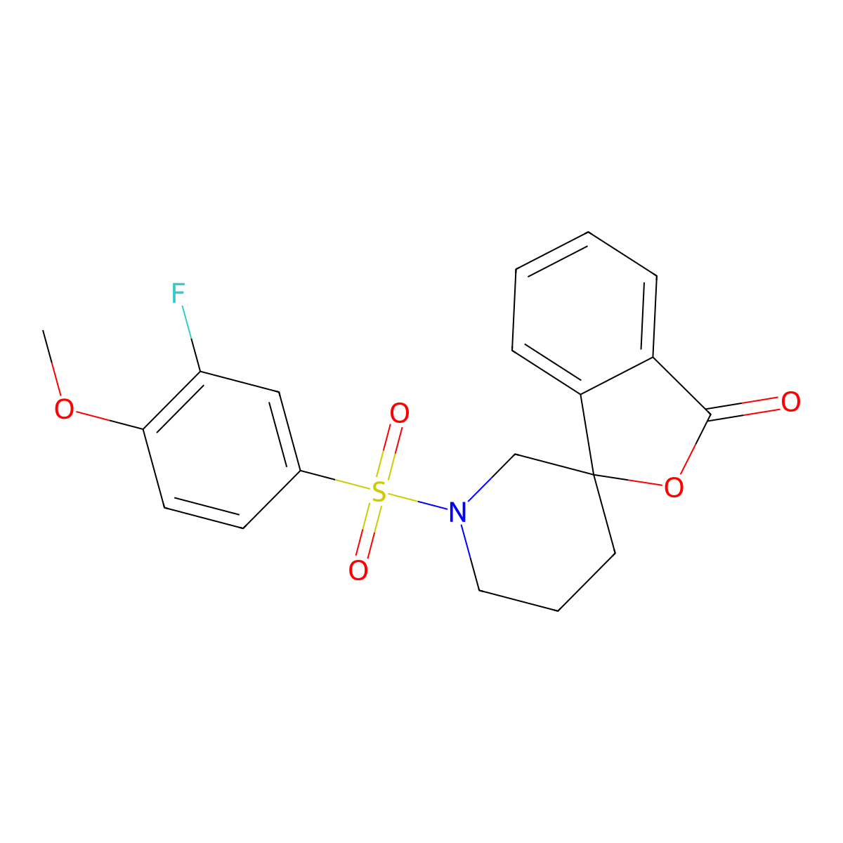 1'-(3-fluoro-4-methoxybenzenesulfonyl)-3H-spiro[2-benzofuran-1,3'-piperidine]-3-one molecular structure, CAS 1797280-81-9