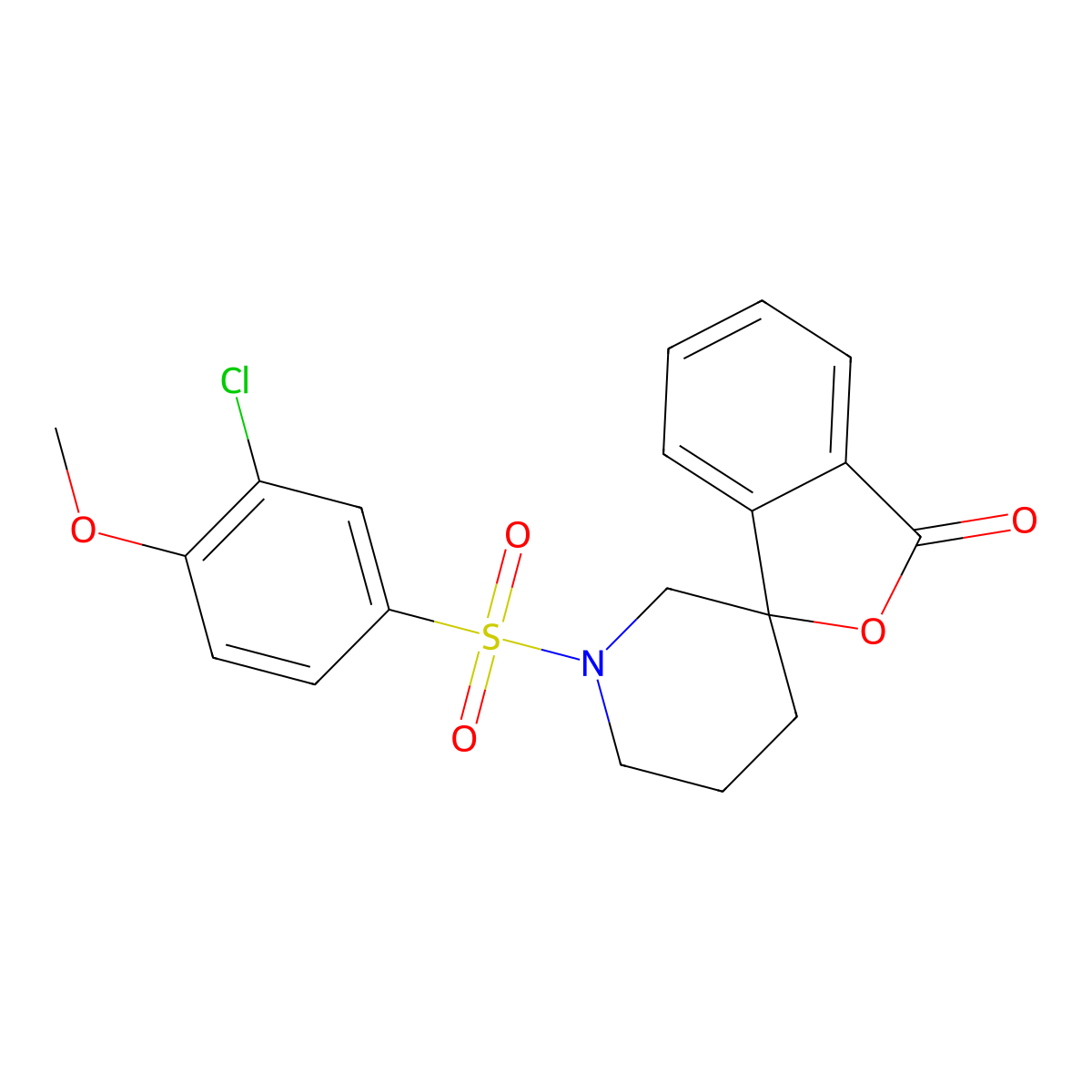1'-((3-chloro-4-methoxyphenyl)sulfonyl)-3H-spiro[isobenzofuran-1,3'-piperidin]-3-one molecular structure, CAS 1797280-85-3