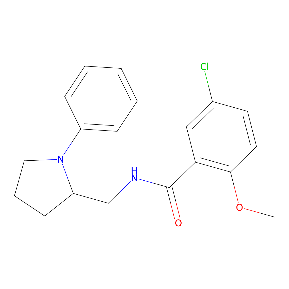 5-chloro-2-methoxy-N-[(1-phenylpyrrolidin-2-yl)methyl]benzamide molecular structure, CAS 1797280-97-7