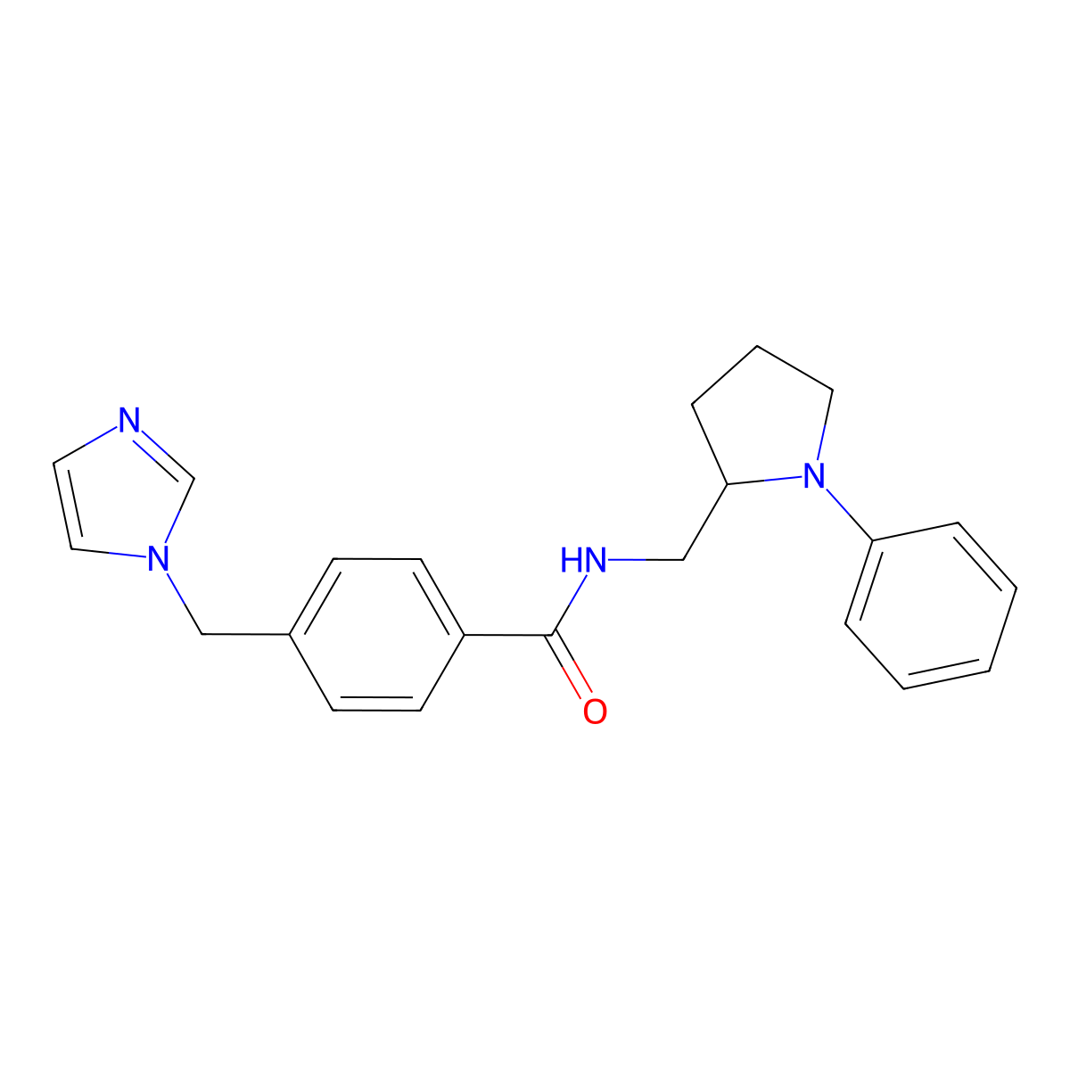 4-((1H-imidazol-1-yl)methyl)-N-((1-phenylpyrrolidin-2-yl)methyl)benzamide molecular structure, CAS 1797281-06-1