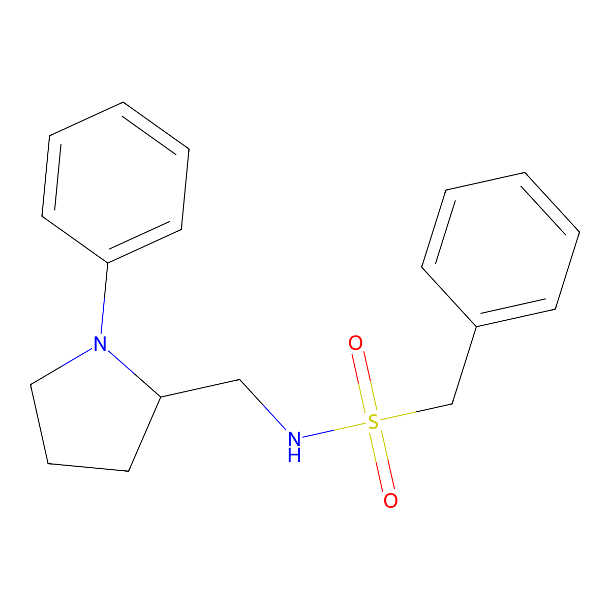 1-phenyl-N-[(1-phenylpyrrolidin-2-yl)methyl]methanesulfonamide molecular structure, CAS 1797281-20-9